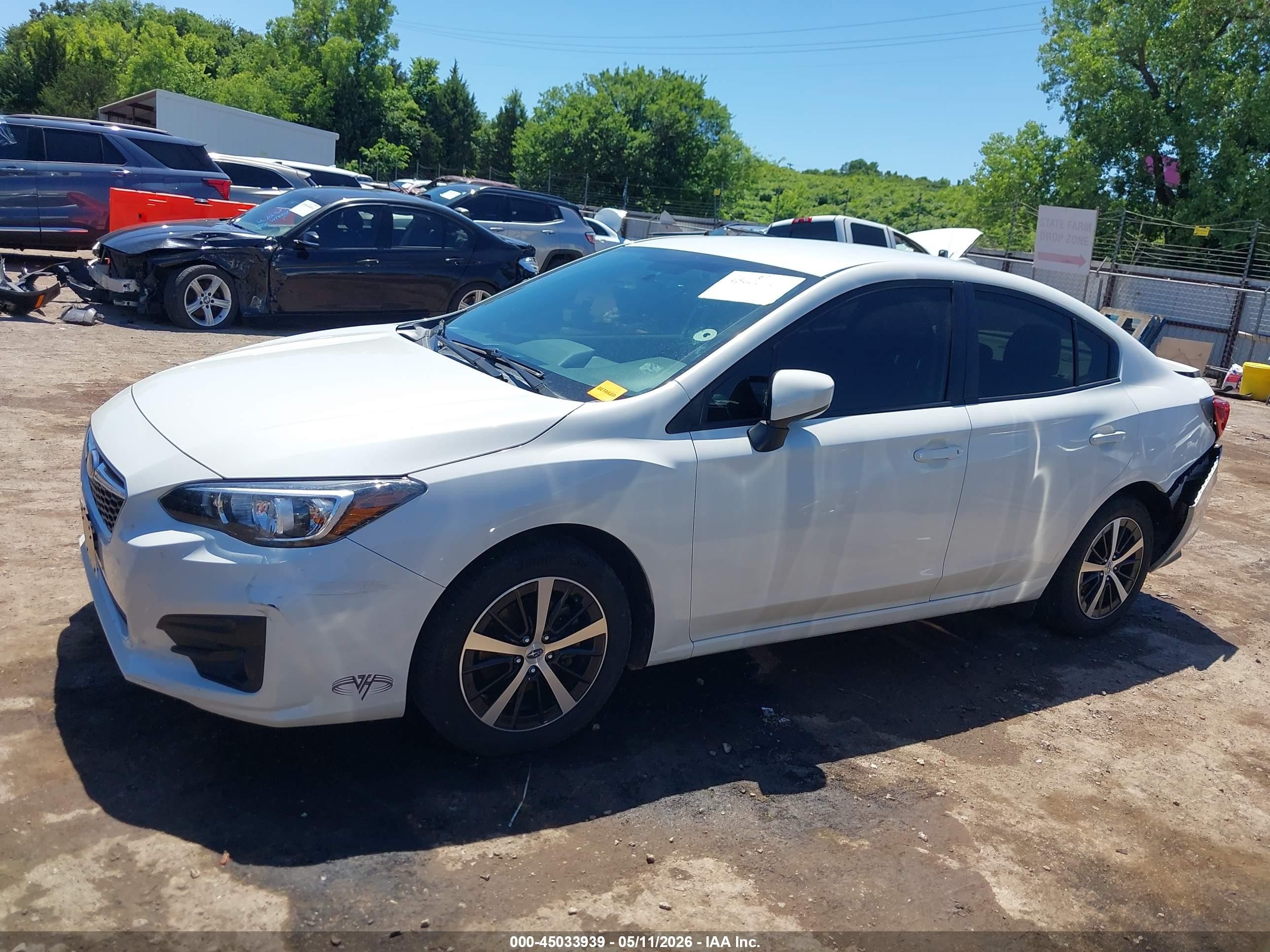 2019 Subaru Impreza 2.0i Premium White vin: 4S3GKAD68K3622697