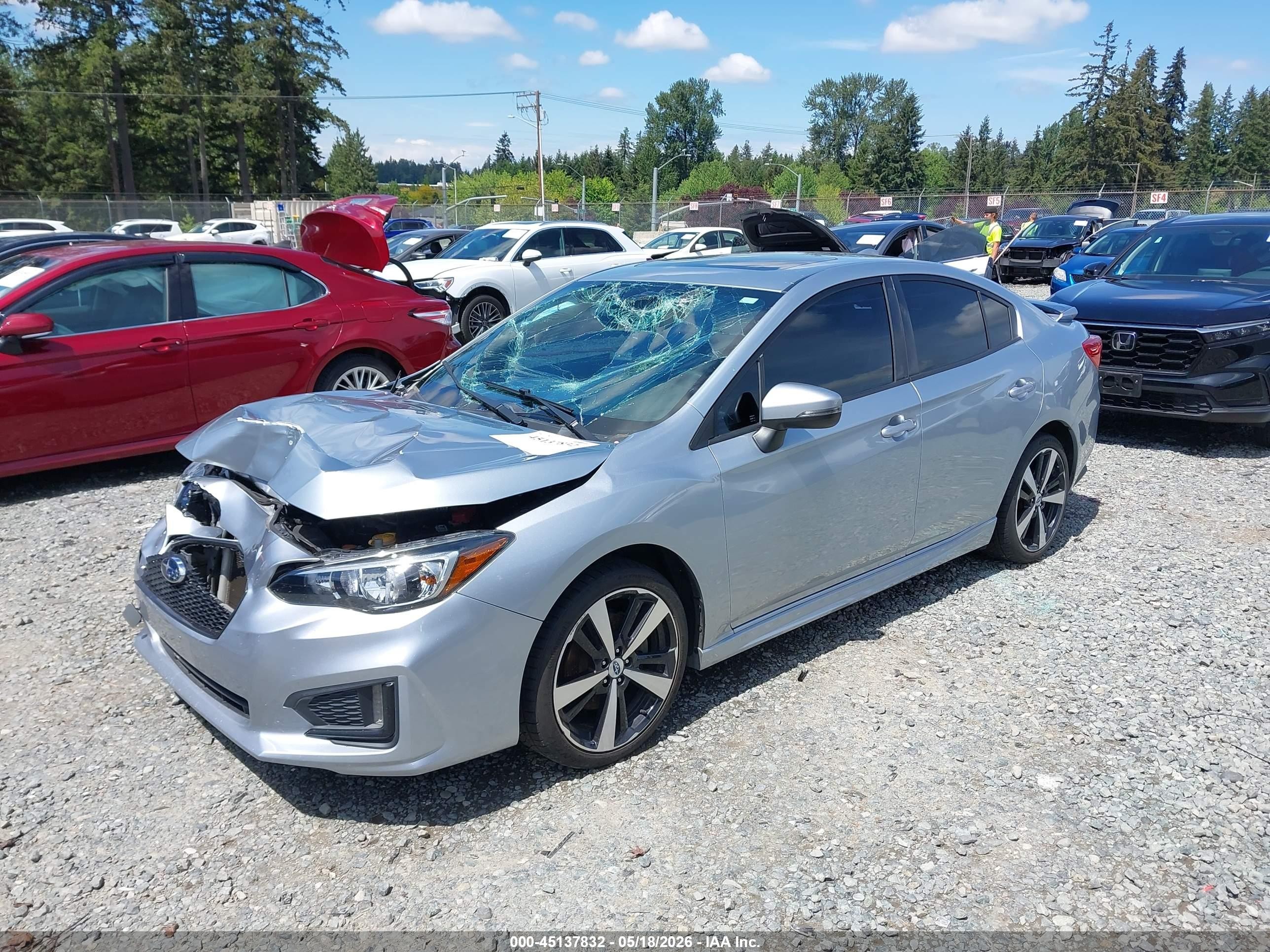2017 Subaru Impreza 2.0i Sport Gray vin: 4S3GKAM65H3608944