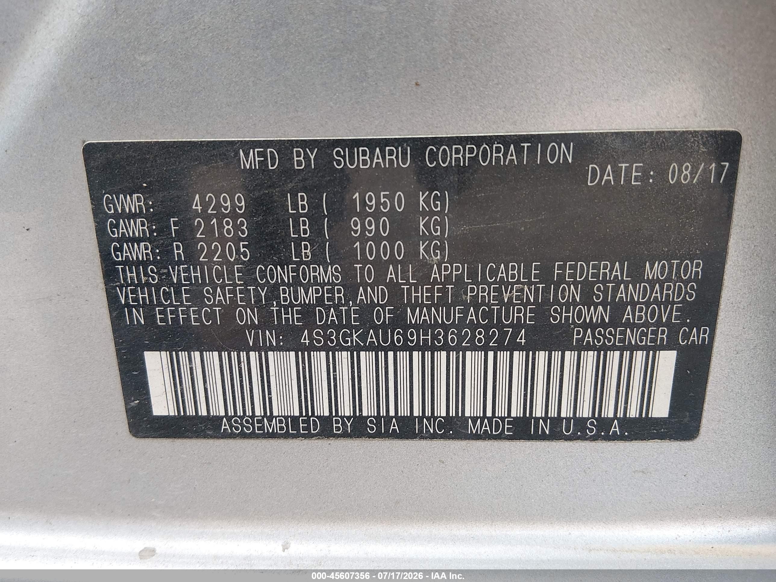 2017 Subaru Impreza 2.0i Limited Silver vin: 4S3GKAU69H3628274