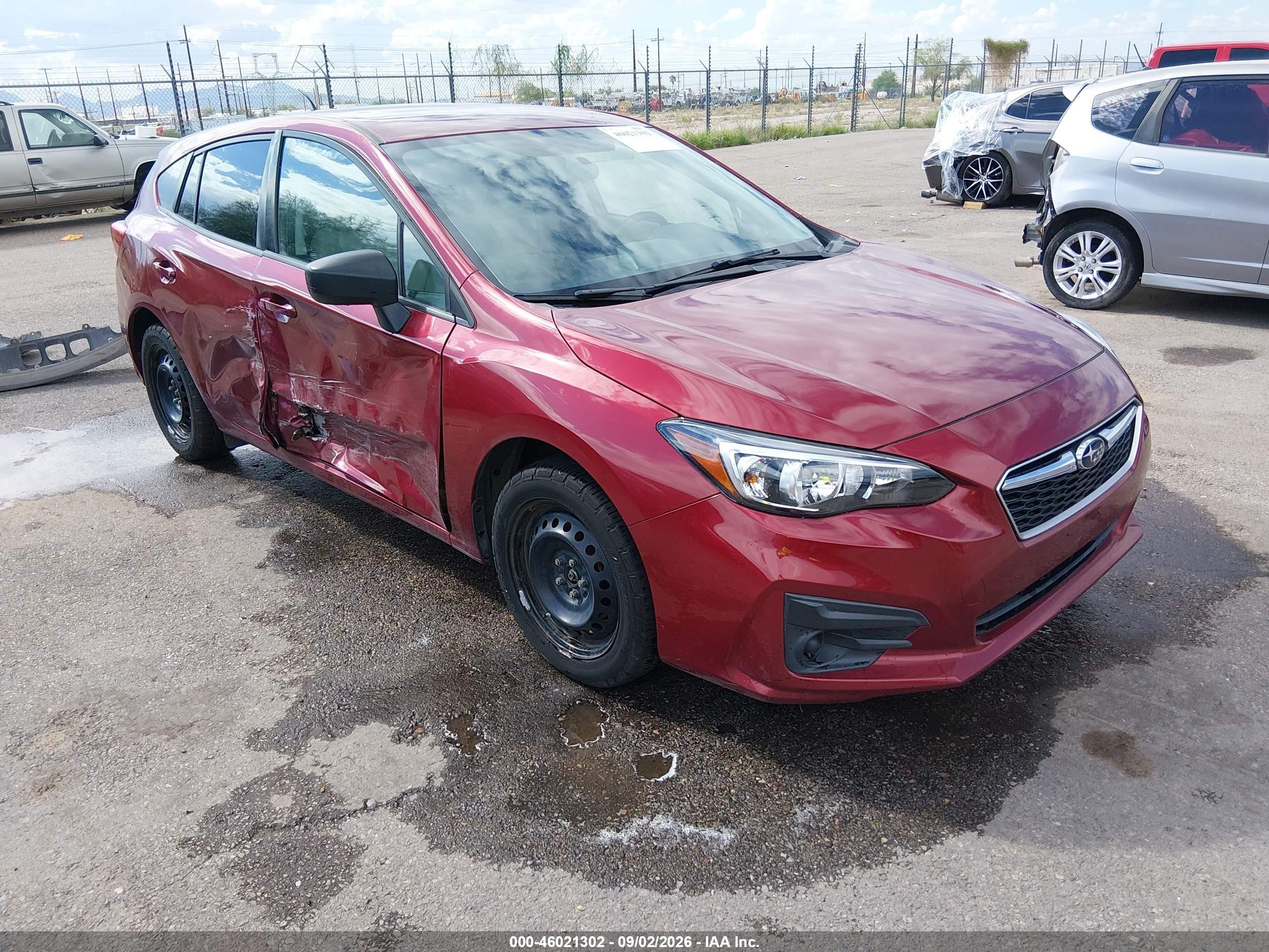 2017 Subaru Impreza 2.0i Красный vin: 4S3GTAA60H3721086
