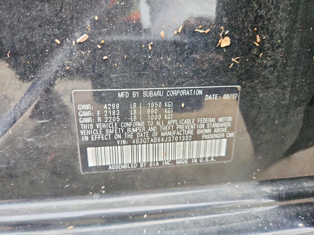 2018 Subaru Impreza Premium Black vin: 4S3GTAB64J3701332
