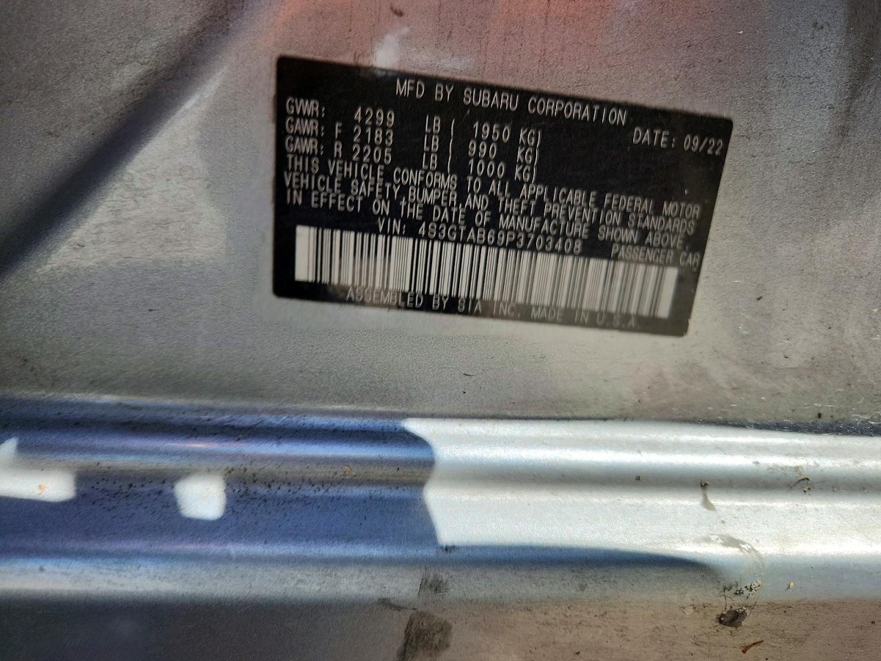 2023 Subaru Impreza Silver vin: 4S3GTAB69P3703408