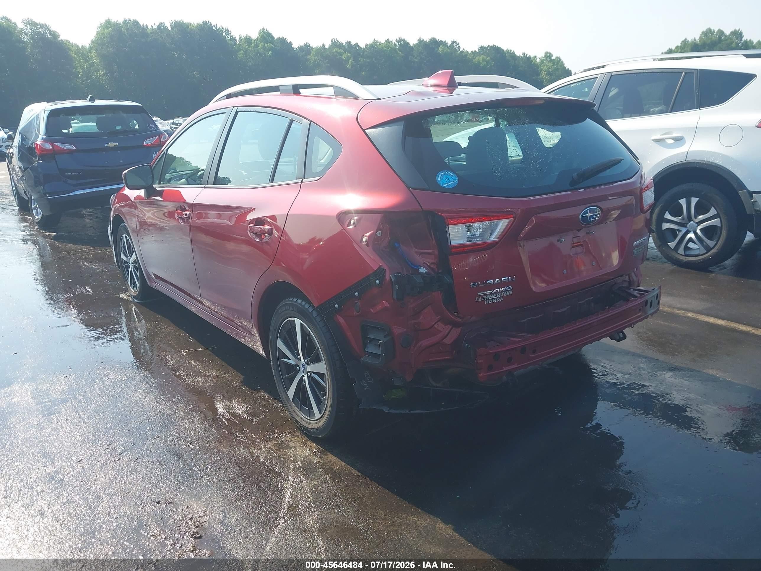 2019 Subaru Impreza 2.0i Premium Maroon vin: 4S3GTAC68K3743518