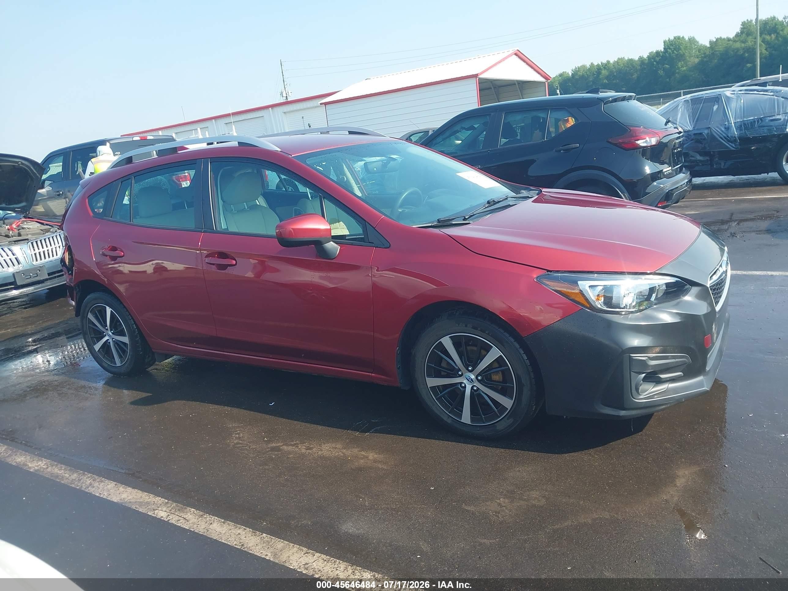 2019 Subaru Impreza 2.0i Premium Maroon vin: 4S3GTAC68K3743518