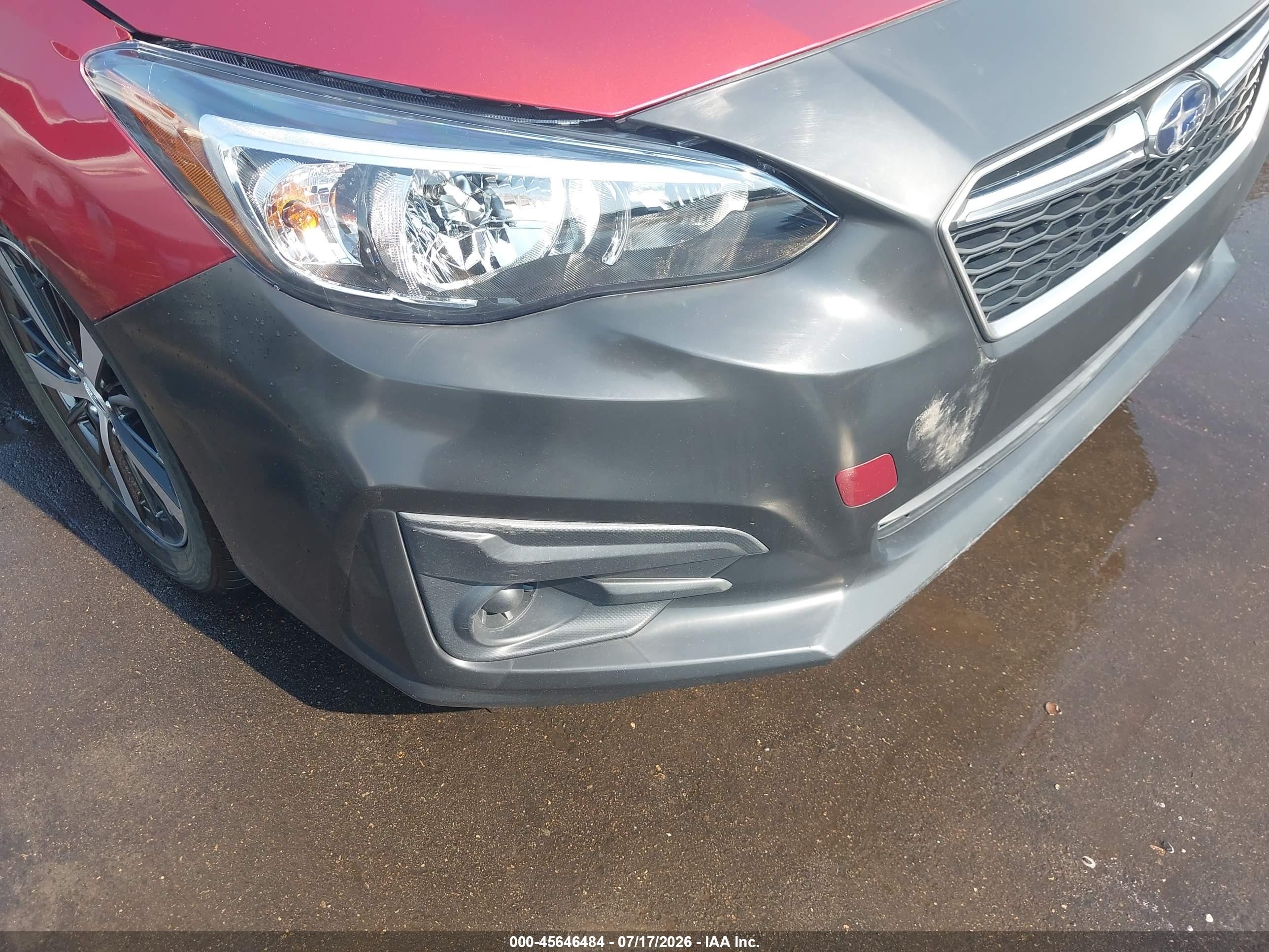 2019 Subaru Impreza 2.0i Premium Maroon vin: 4S3GTAC68K3743518