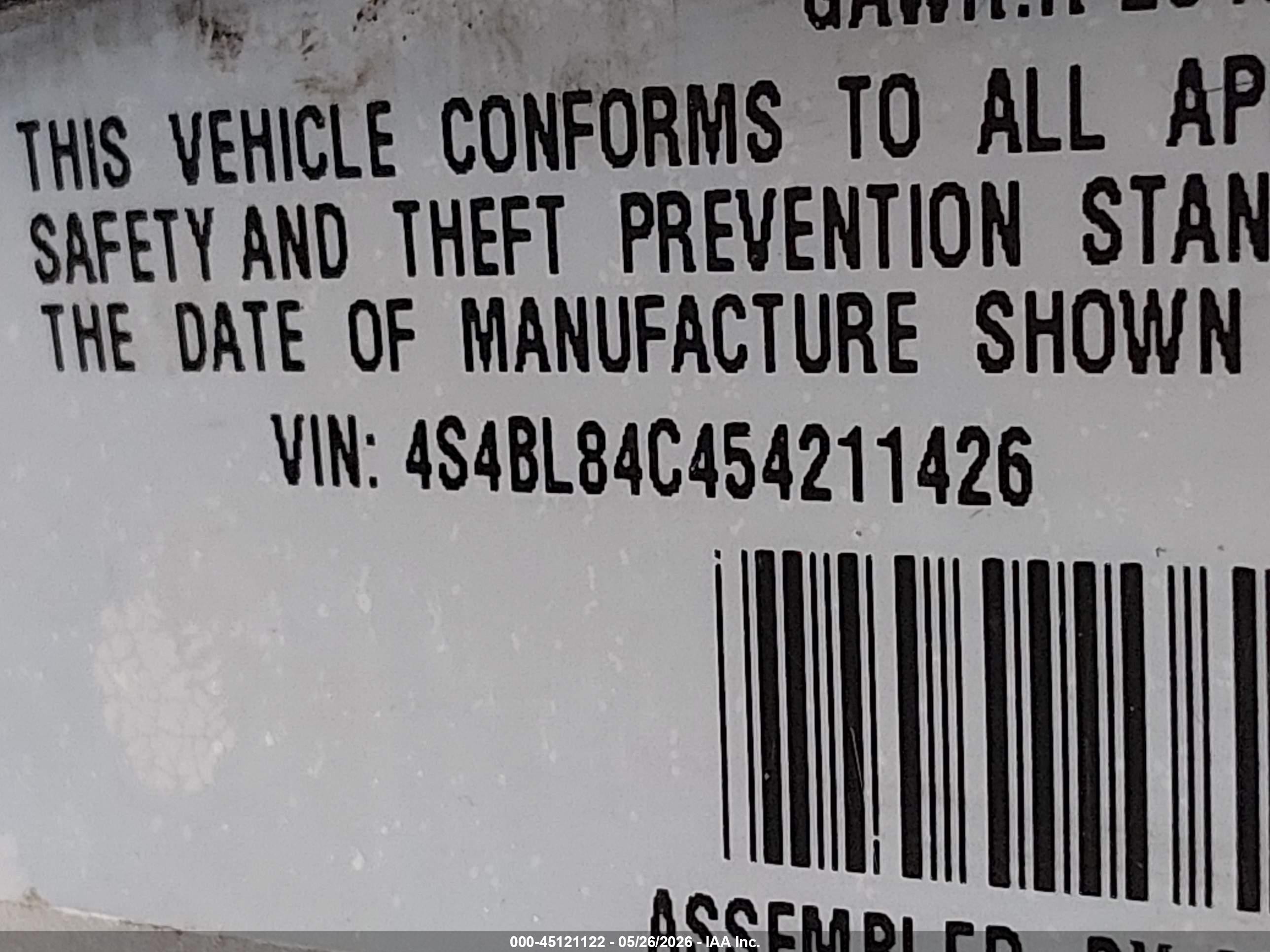 2005 Subaru Outback 3.0r Silver vin: 4S4BL84C454211426