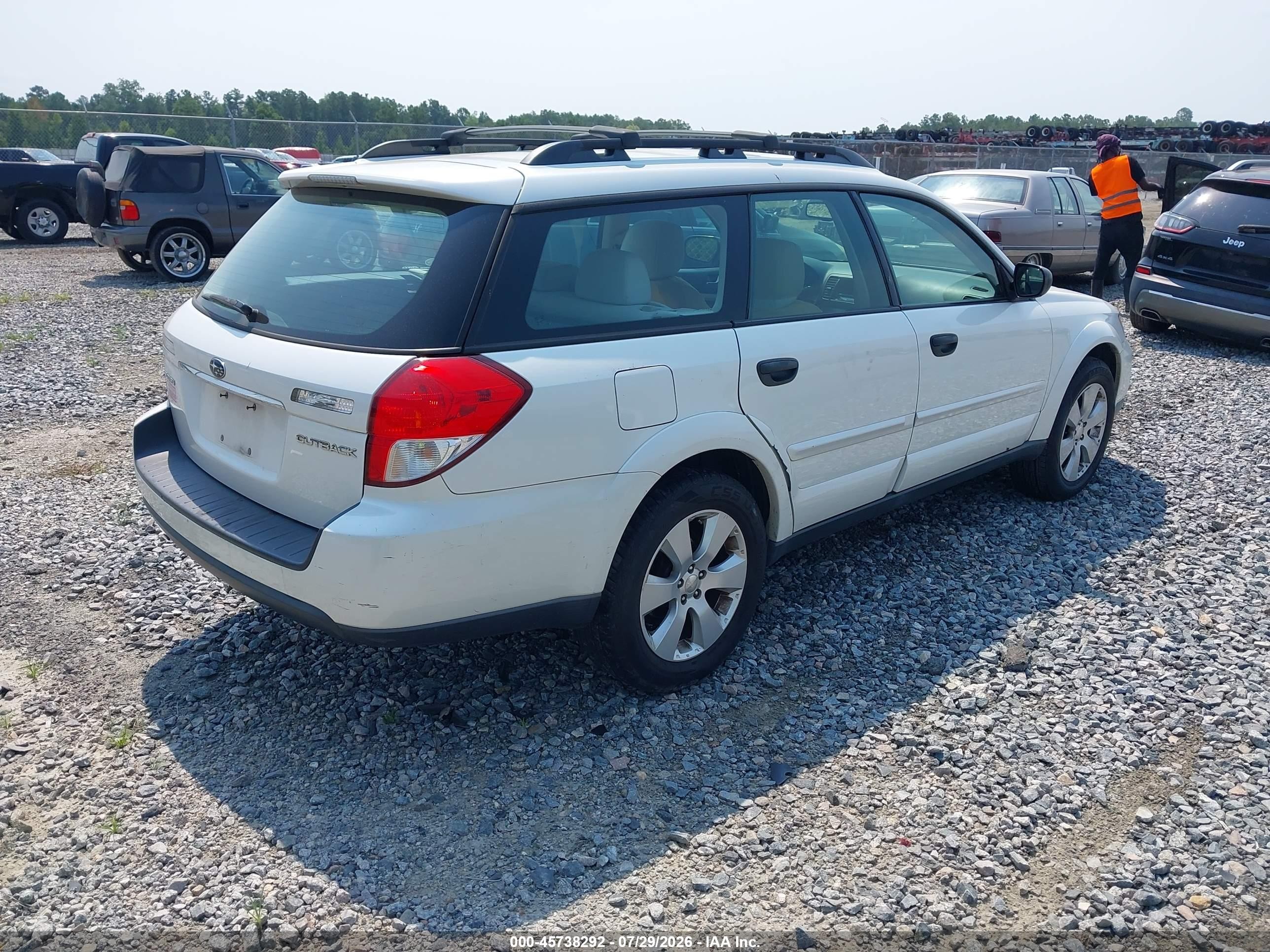 2009 Subaru Outback 2.5i White vin: 4S4BP60C097340055