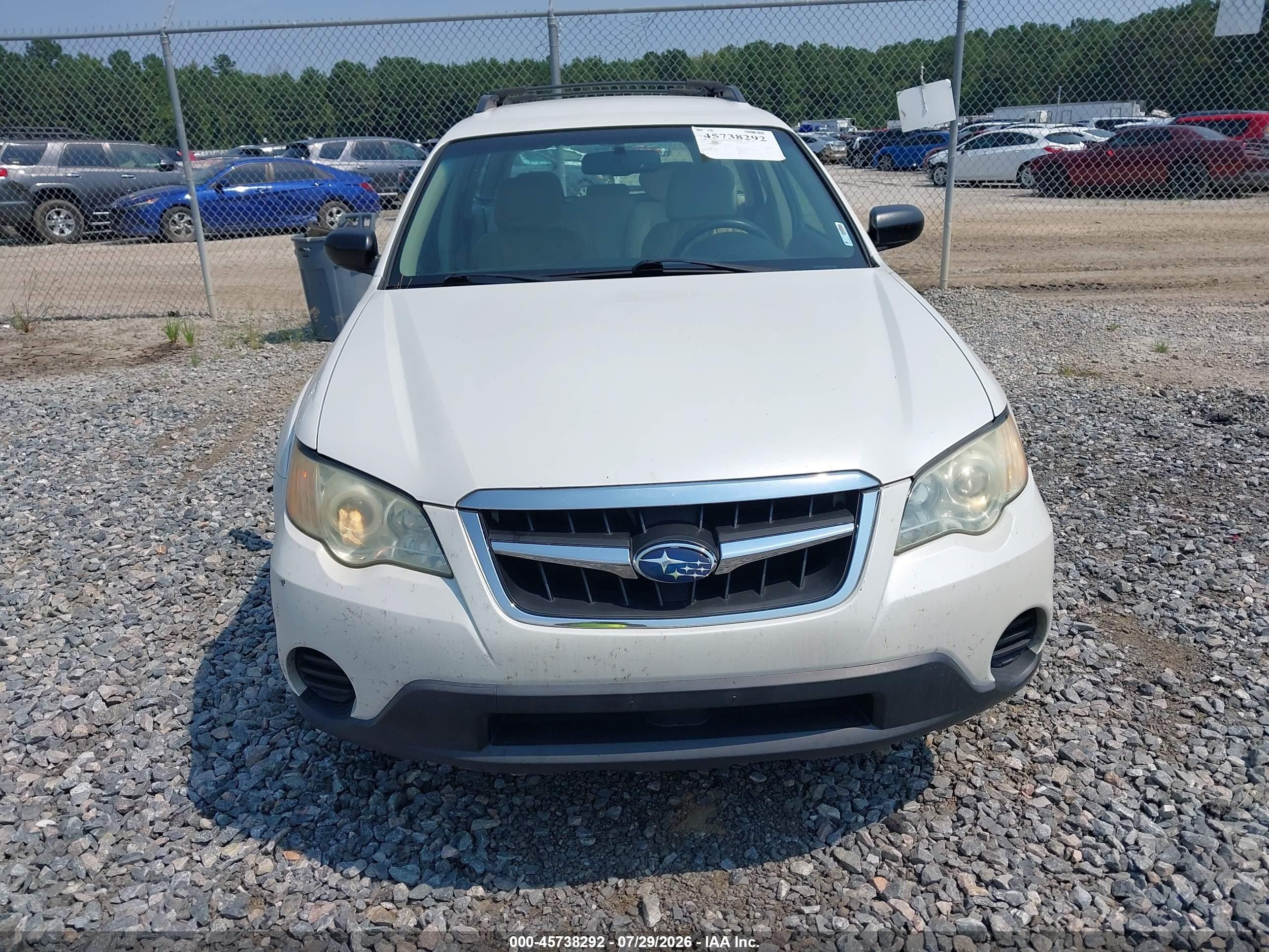 2009 Subaru Outback 2.5i White vin: 4S4BP60C097340055