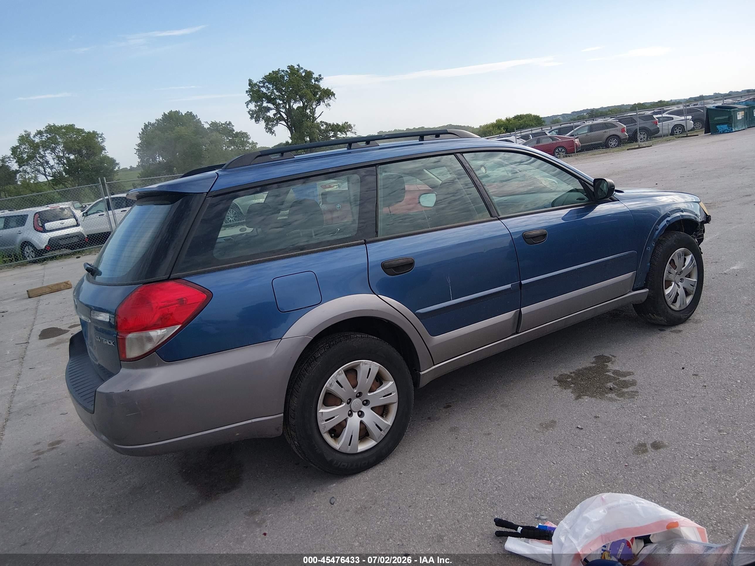 2008 Subaru Outback (natl)   Blue vin: 4S4BP60C487341840