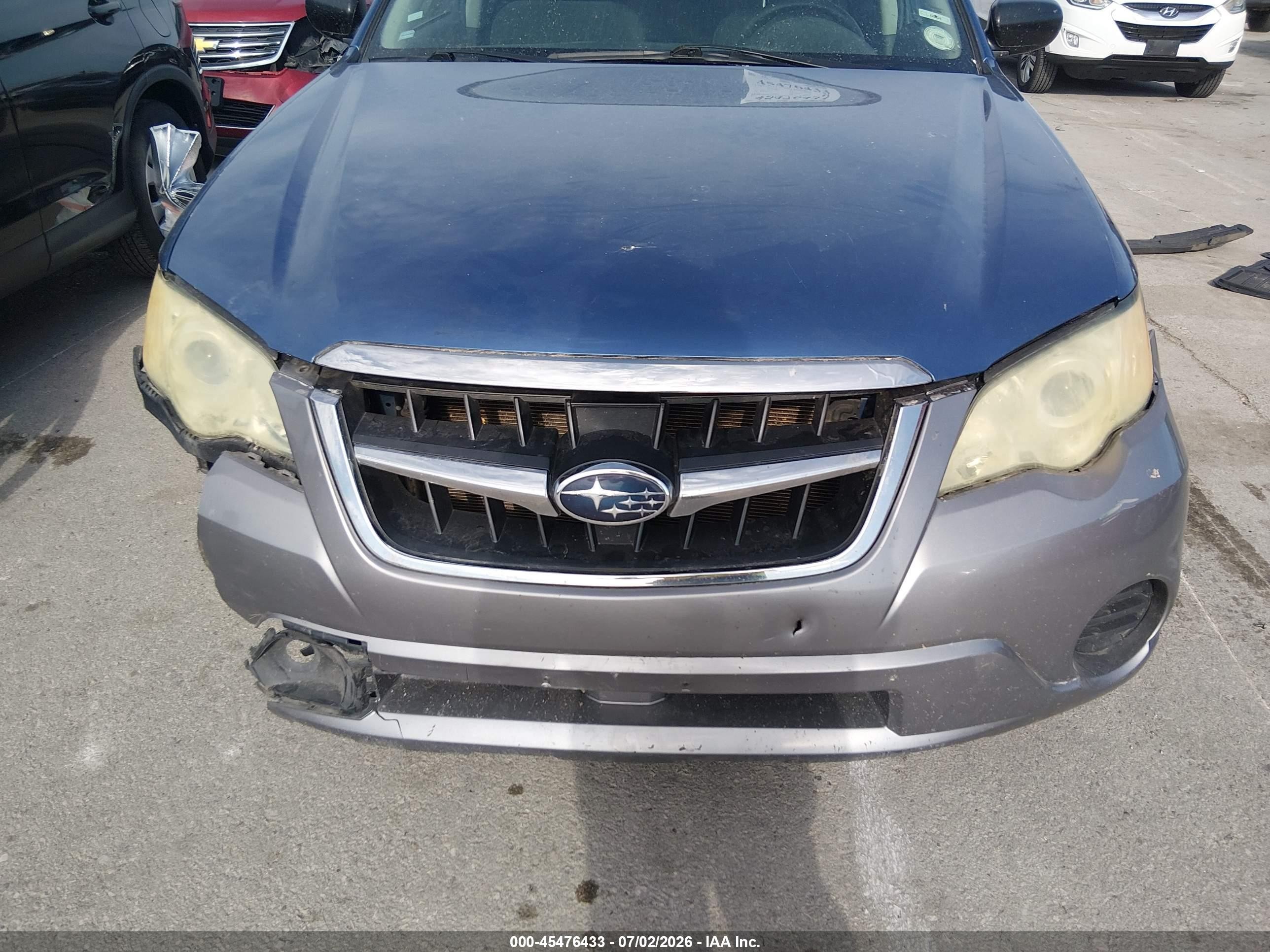 2008 Subaru Outback (natl)   Blue vin: 4S4BP60C487341840