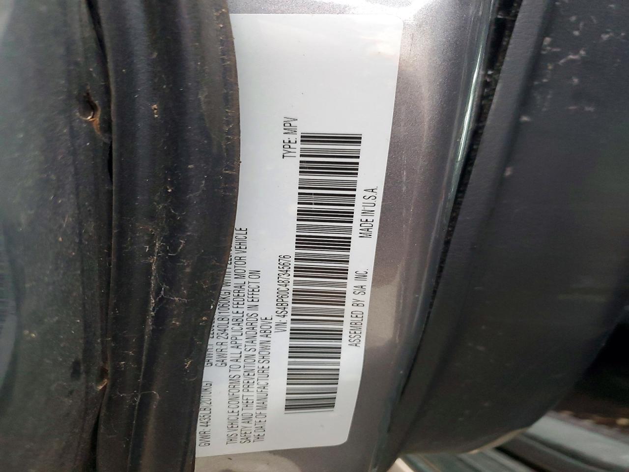 2008 Subaru Outback Silver vin: 4S4BP60C487345676