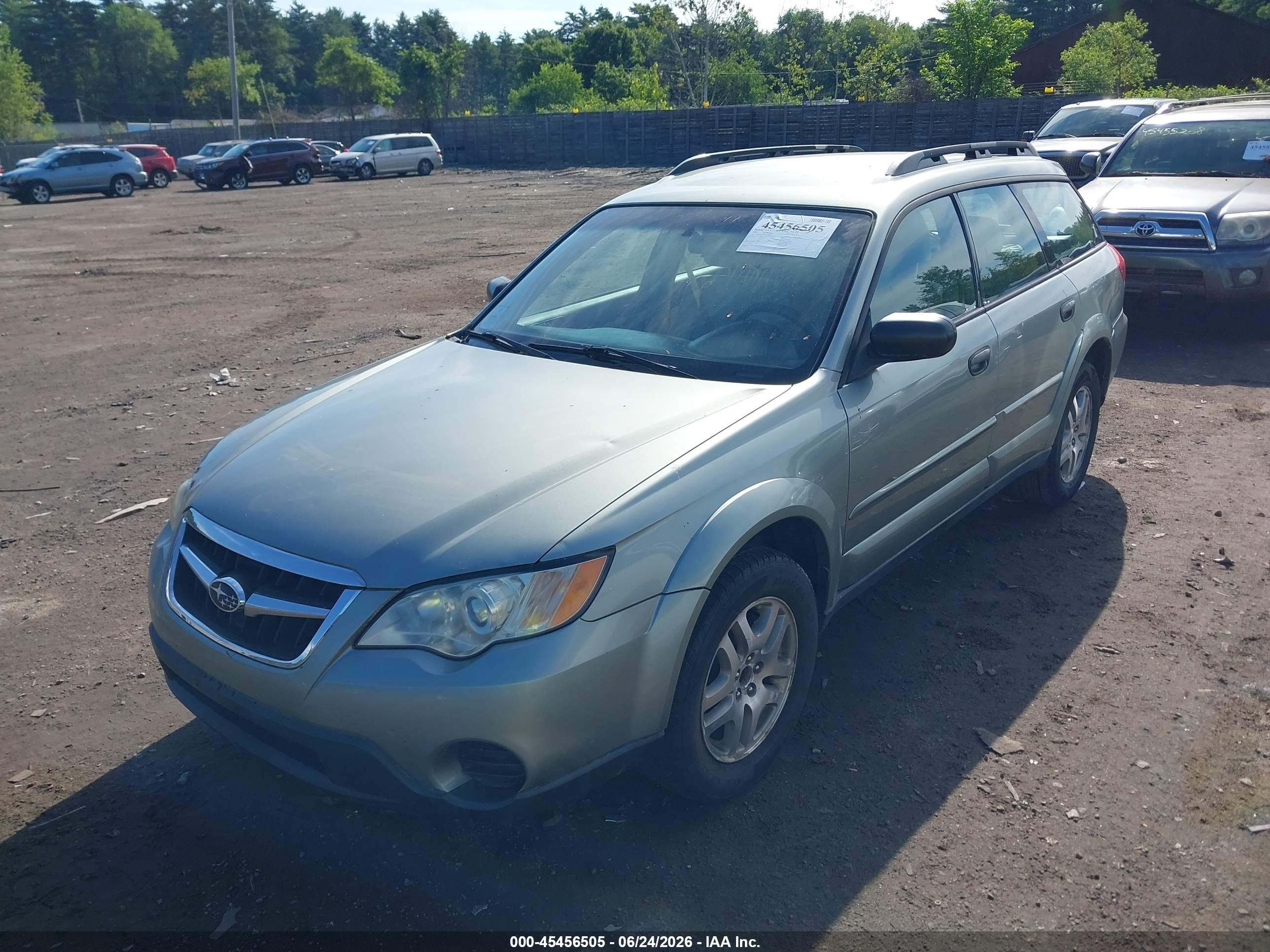 2009 Subaru Outback 2.5i Green vin: 4S4BP60C696338641