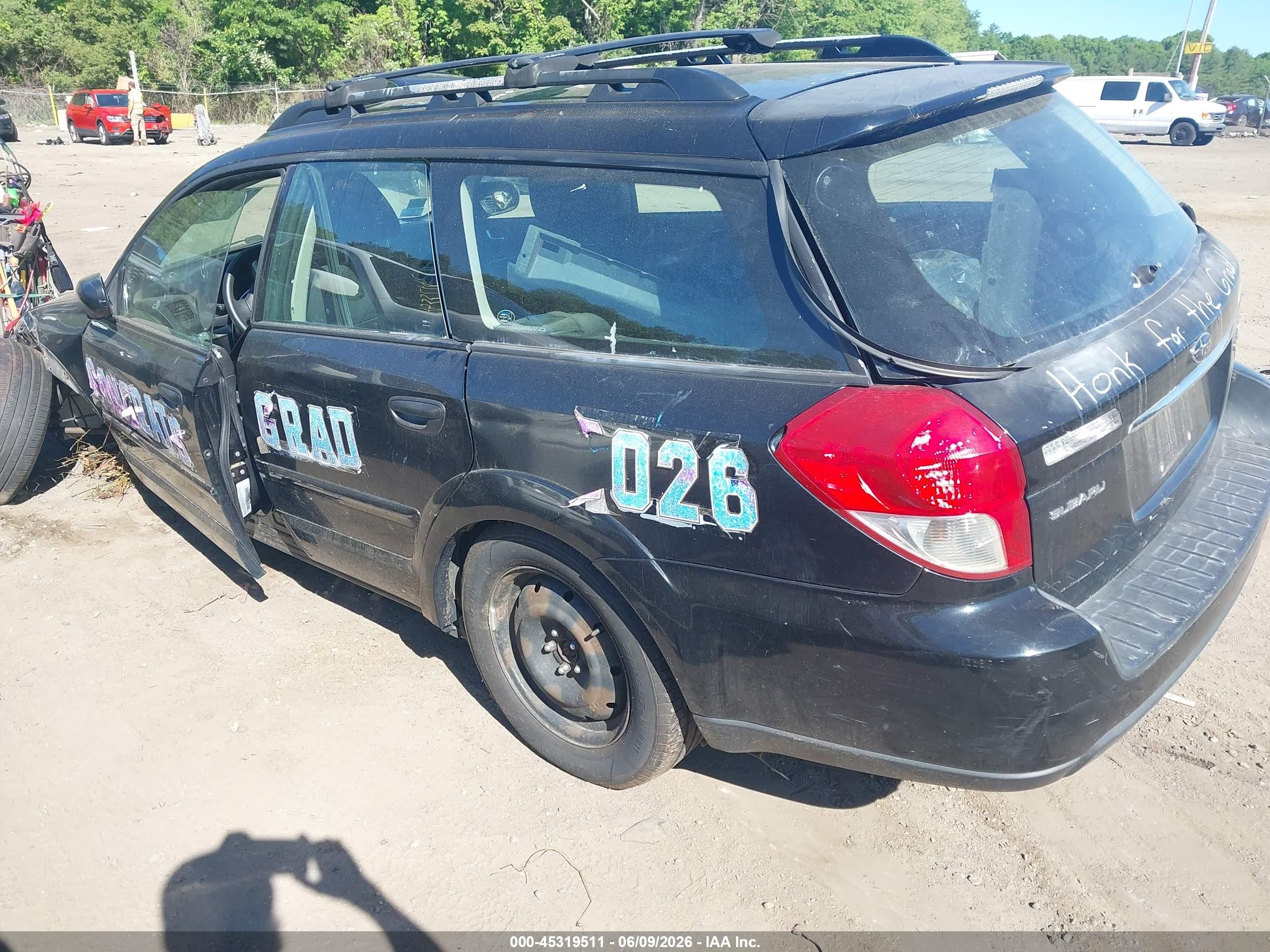 2008 Subaru Outback   Black vin: 4S4BP60CX86358552