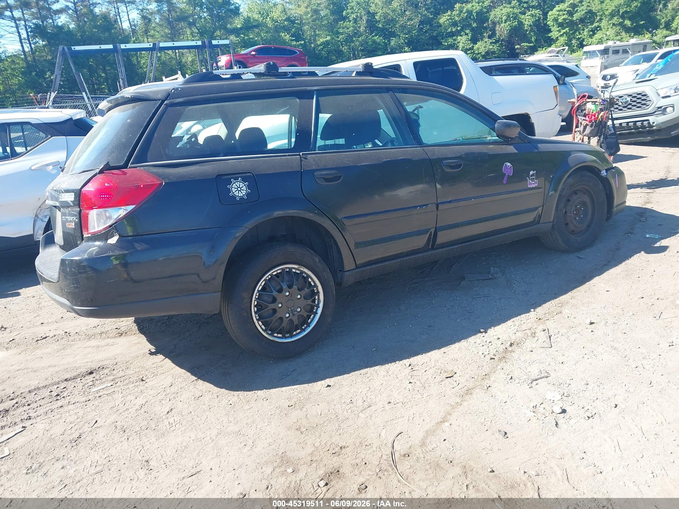 2008 Subaru Outback   Black vin: 4S4BP60CX86358552