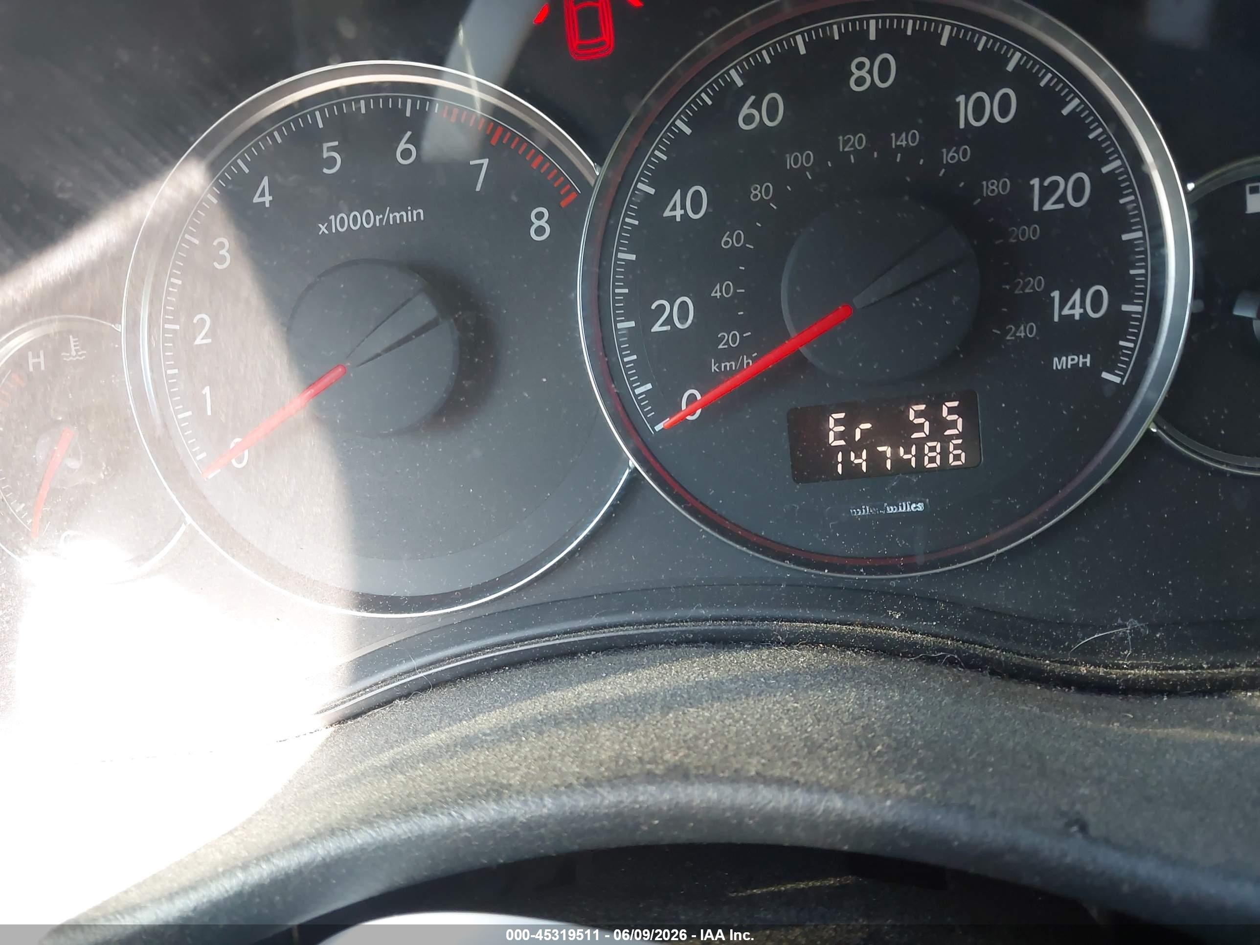 2008 Subaru Outback   Black vin: 4S4BP60CX86358552