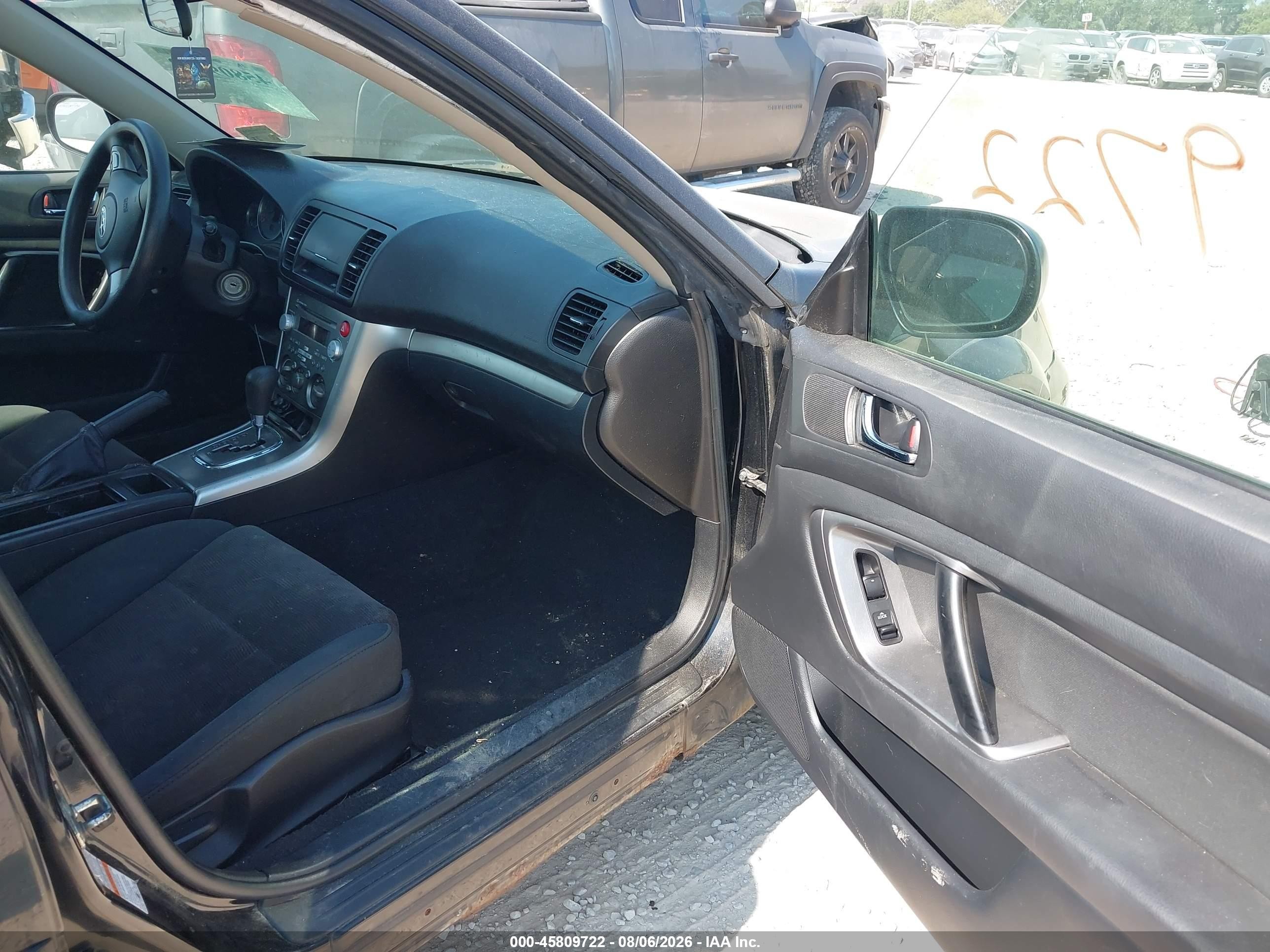 2008 Subaru Outback Black vin: 4S4BP60CX87309488