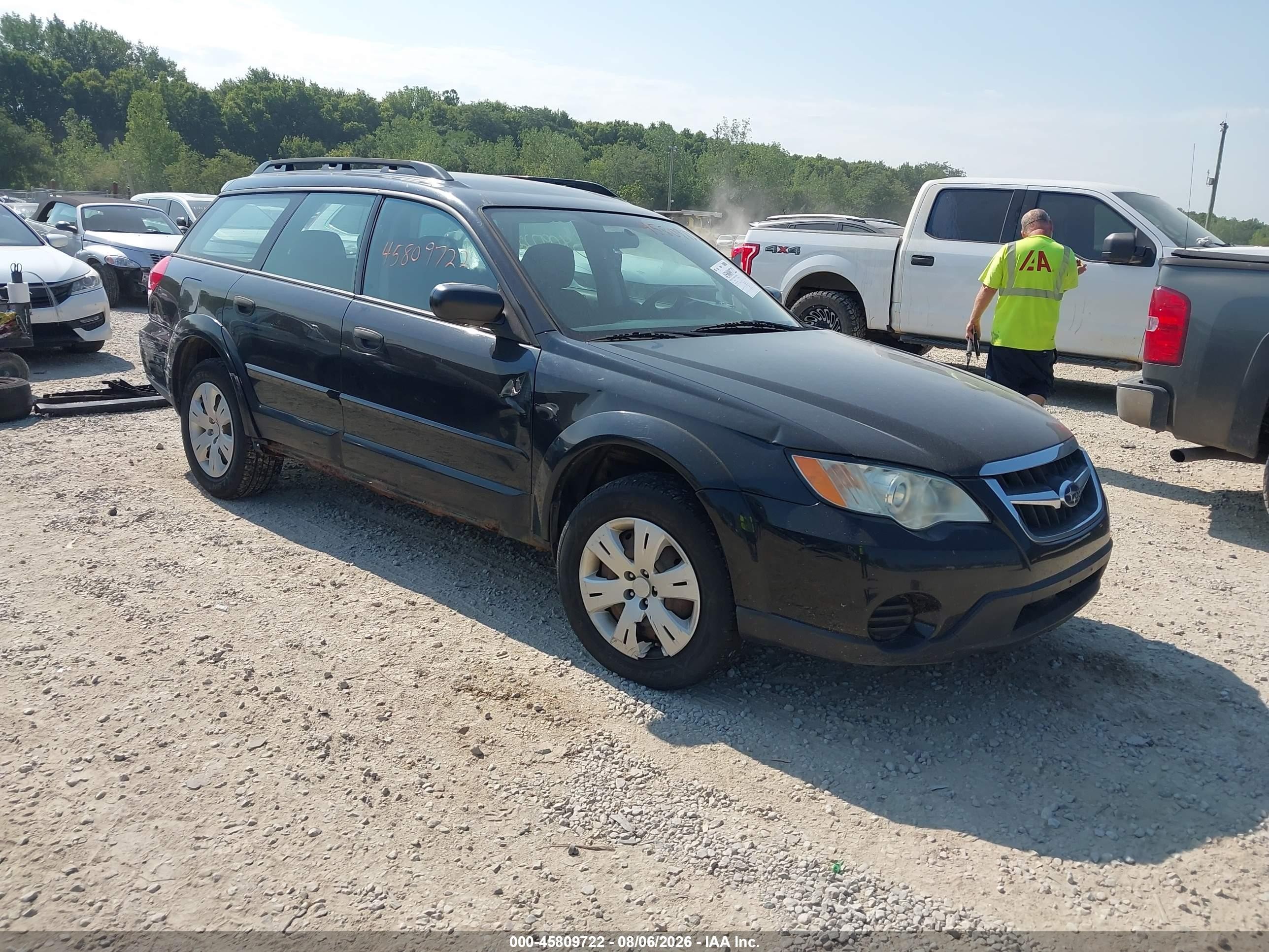 2008 Subaru Outback Black vin: 4S4BP60CX87309488