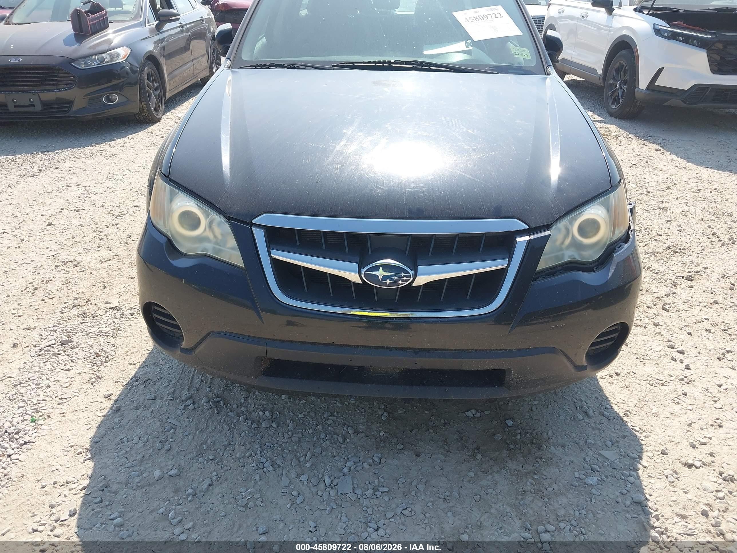2008 Subaru Outback Black vin: 4S4BP60CX87309488