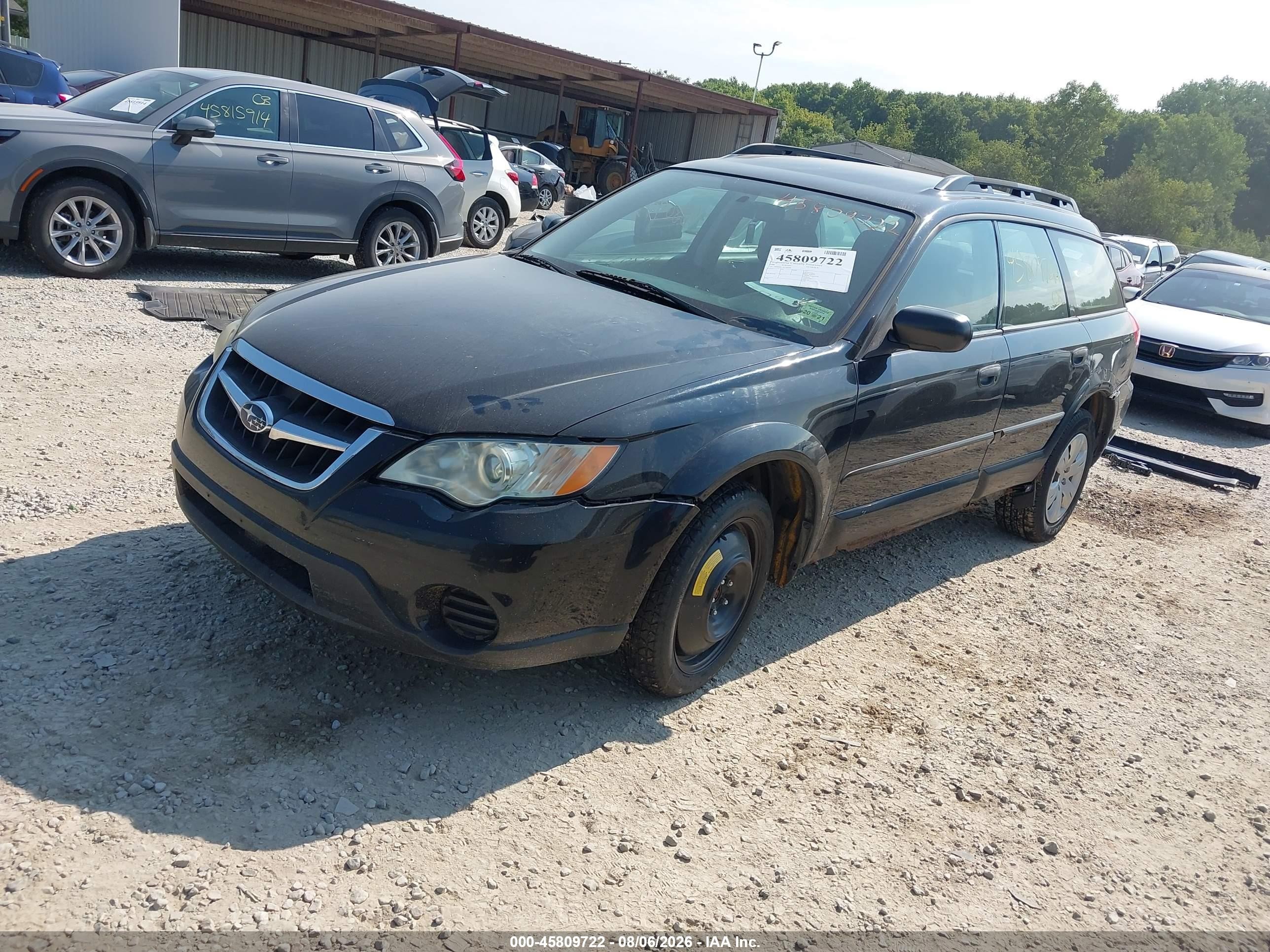 2008 Subaru Outback Black vin: 4S4BP60CX87309488