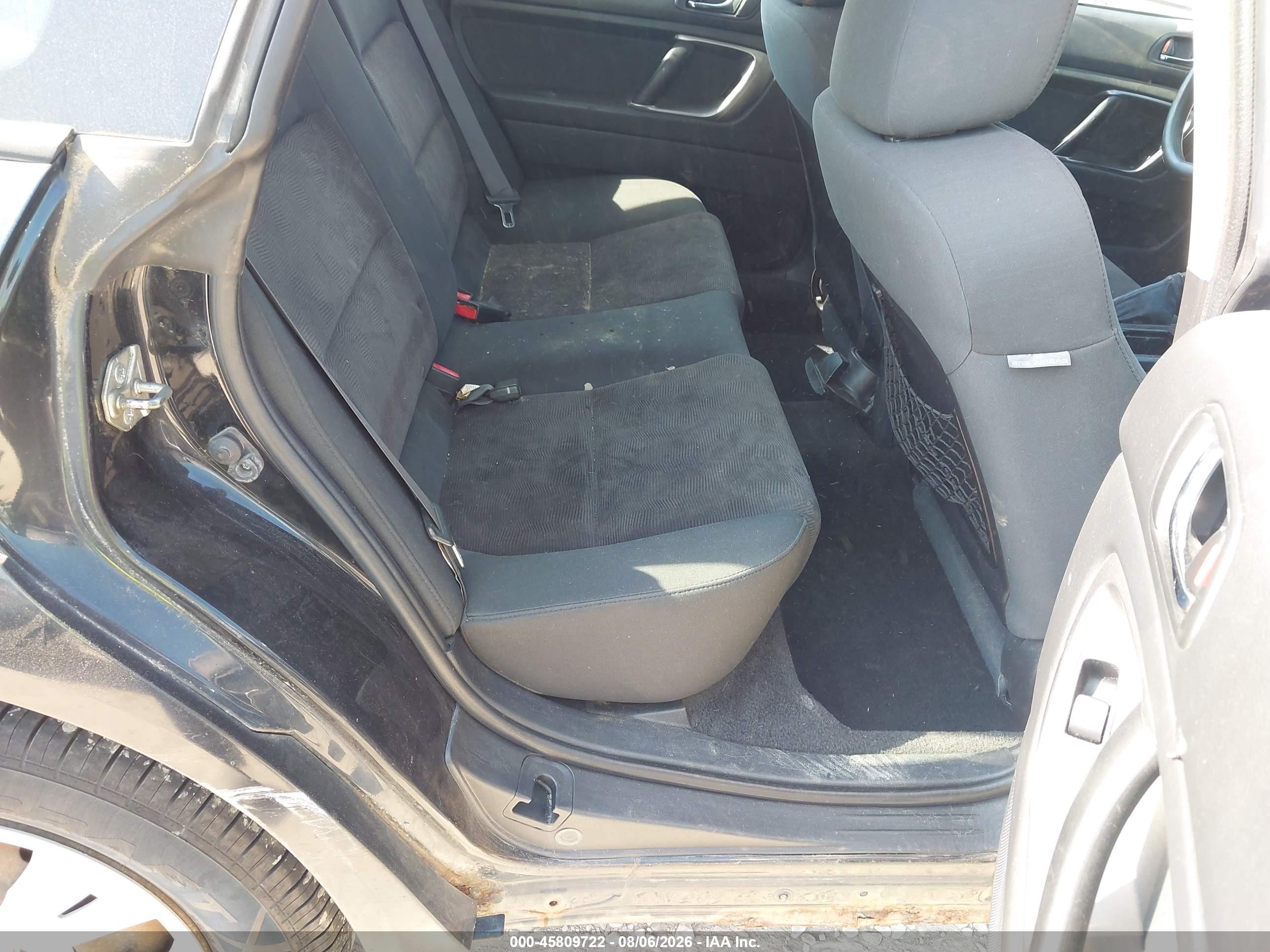 2008 Subaru Outback Black vin: 4S4BP60CX87309488