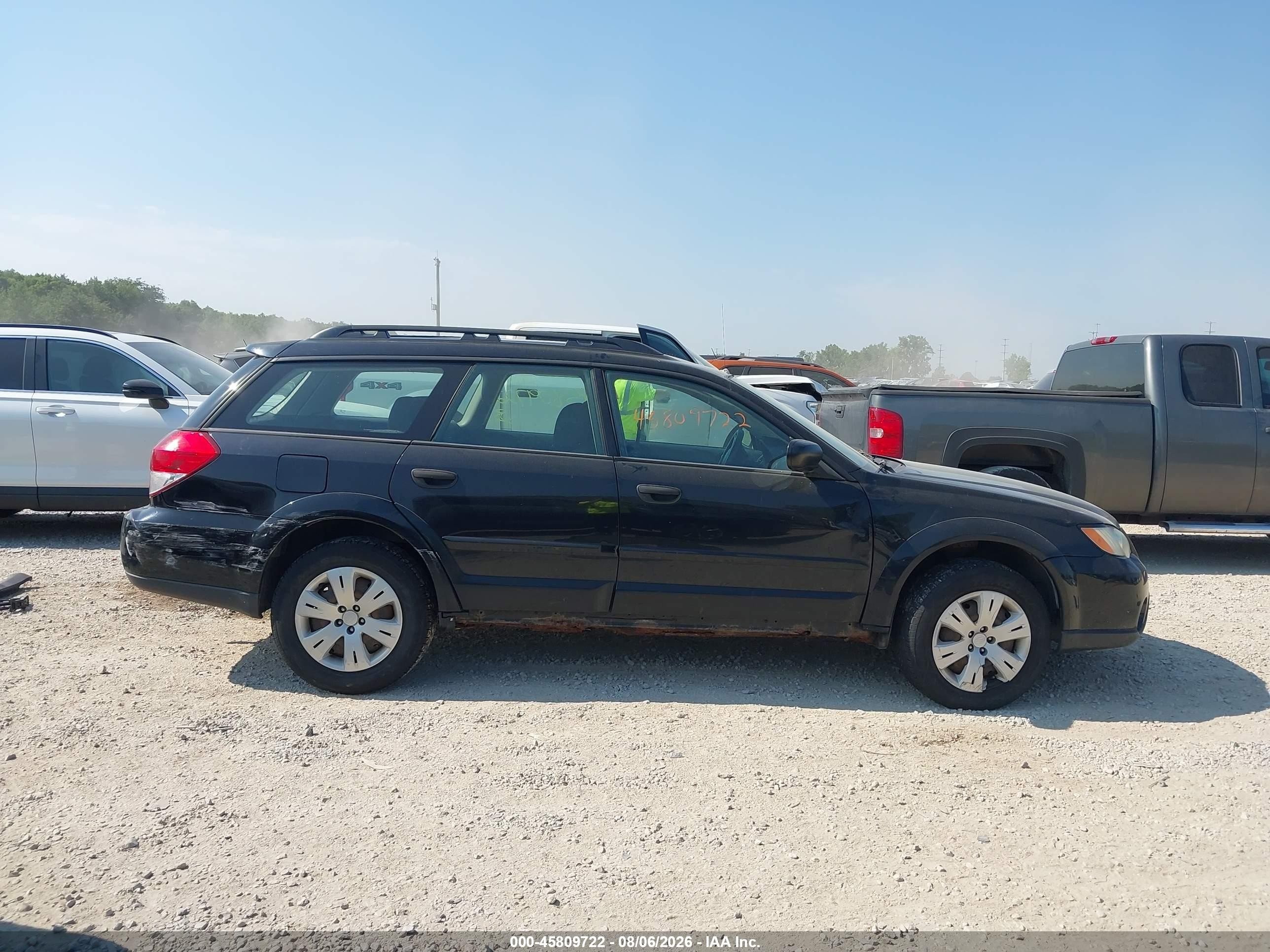 2008 Subaru Outback Black vin: 4S4BP60CX87309488