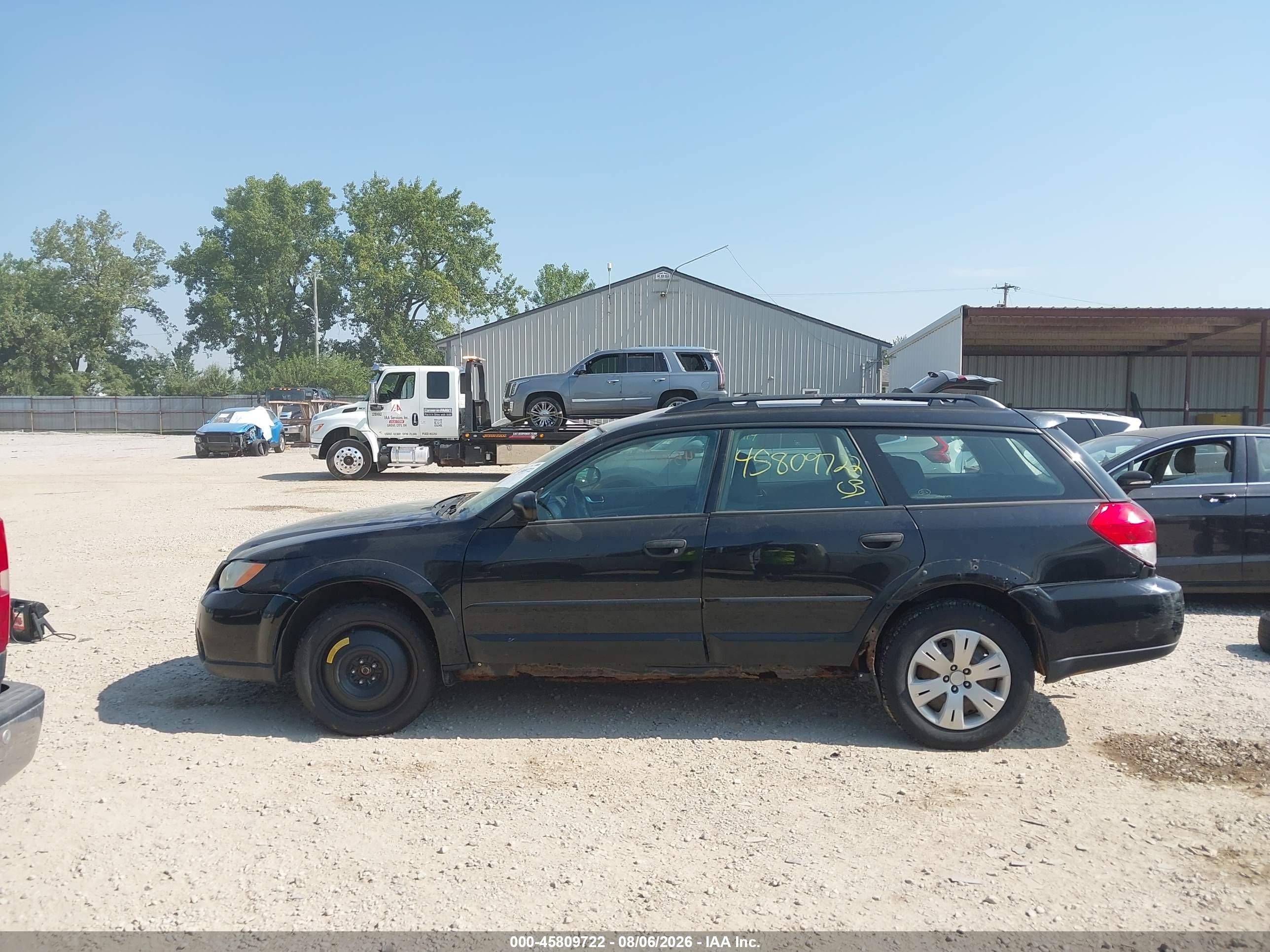 2008 Subaru Outback Black vin: 4S4BP60CX87309488