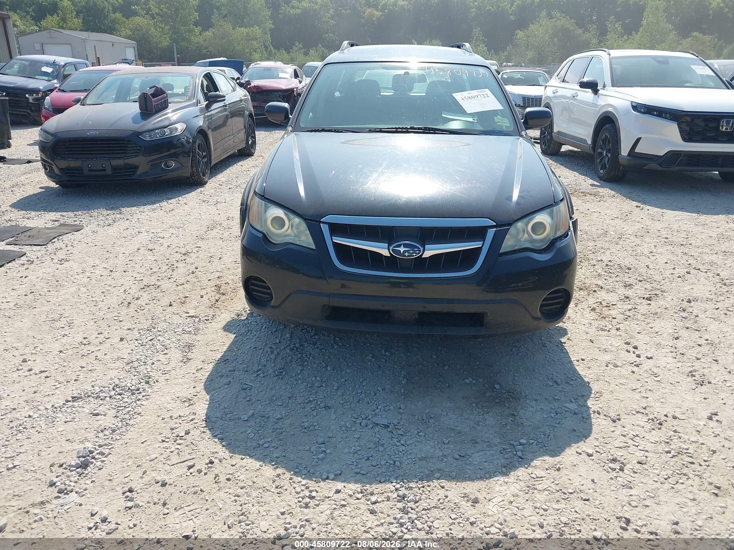 2008 Subaru Outback Black vin: 4S4BP60CX87309488