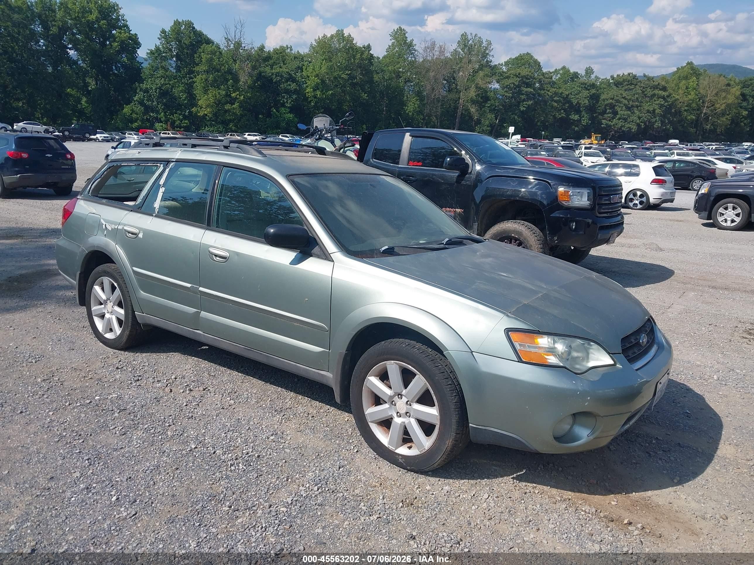 2006 Subaru Outback 2.5i Green vin: 4S4BP61C067333178
