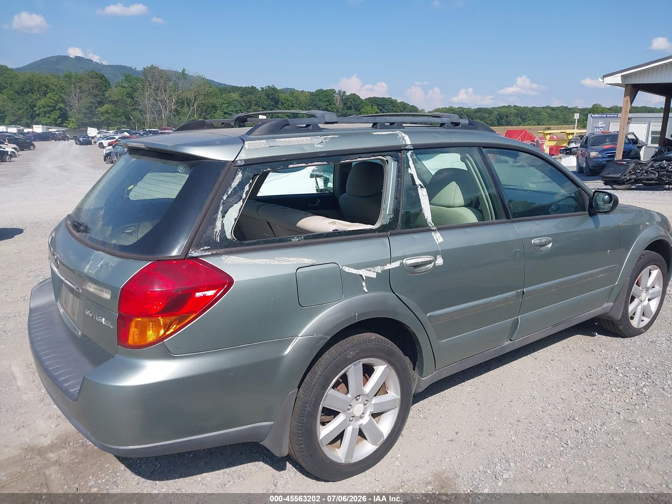 2006 Subaru Outback 2.5i Green vin: 4S4BP61C067333178