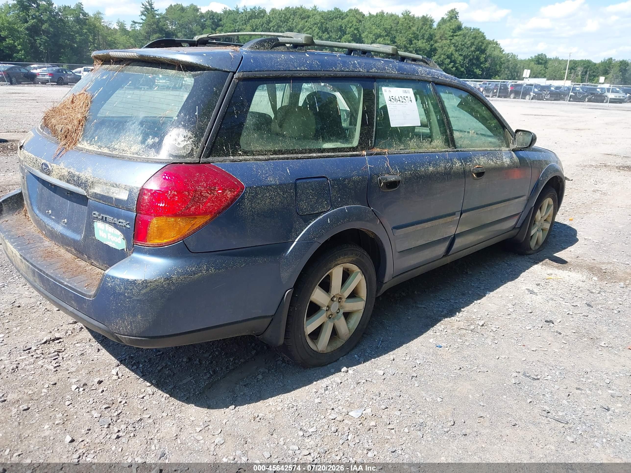2007 Subaru Outback 2.5i Blue vin: 4S4BP61C077334963