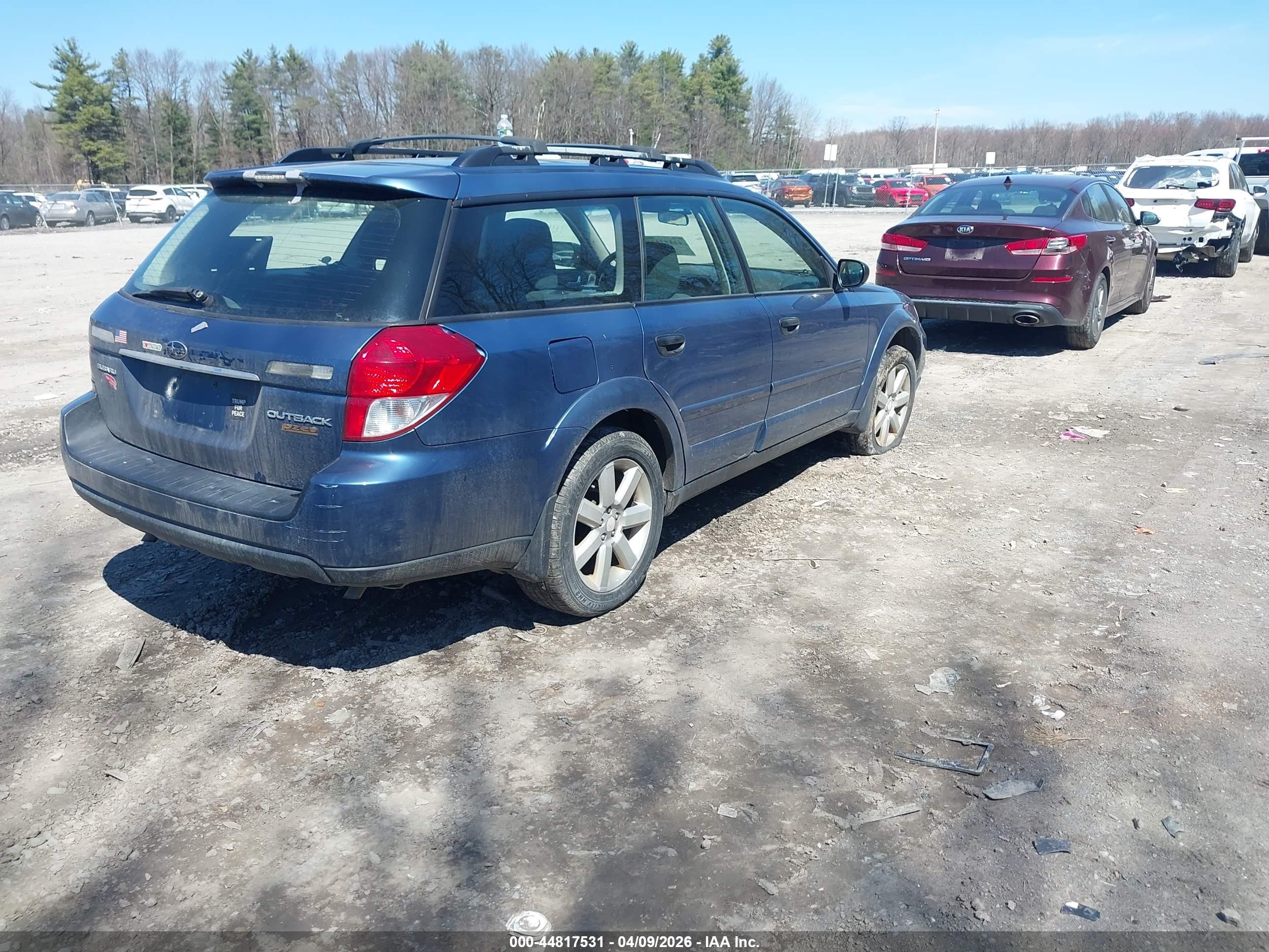 2008 Subaru Outback 2.5i Blue vin: 4S4BP61C086355545