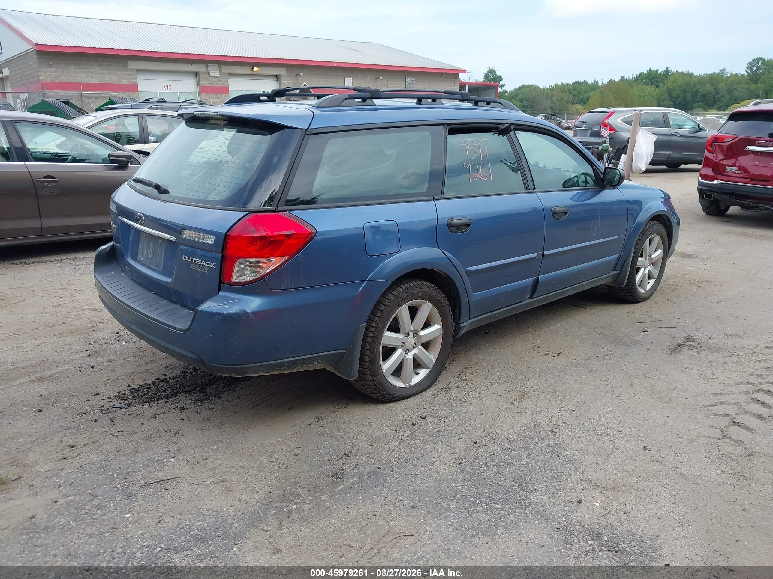 2008 Subaru Outback 2.5i/2.5i L.l. Bean Edition Blue vin: 4S4BP61C087330025