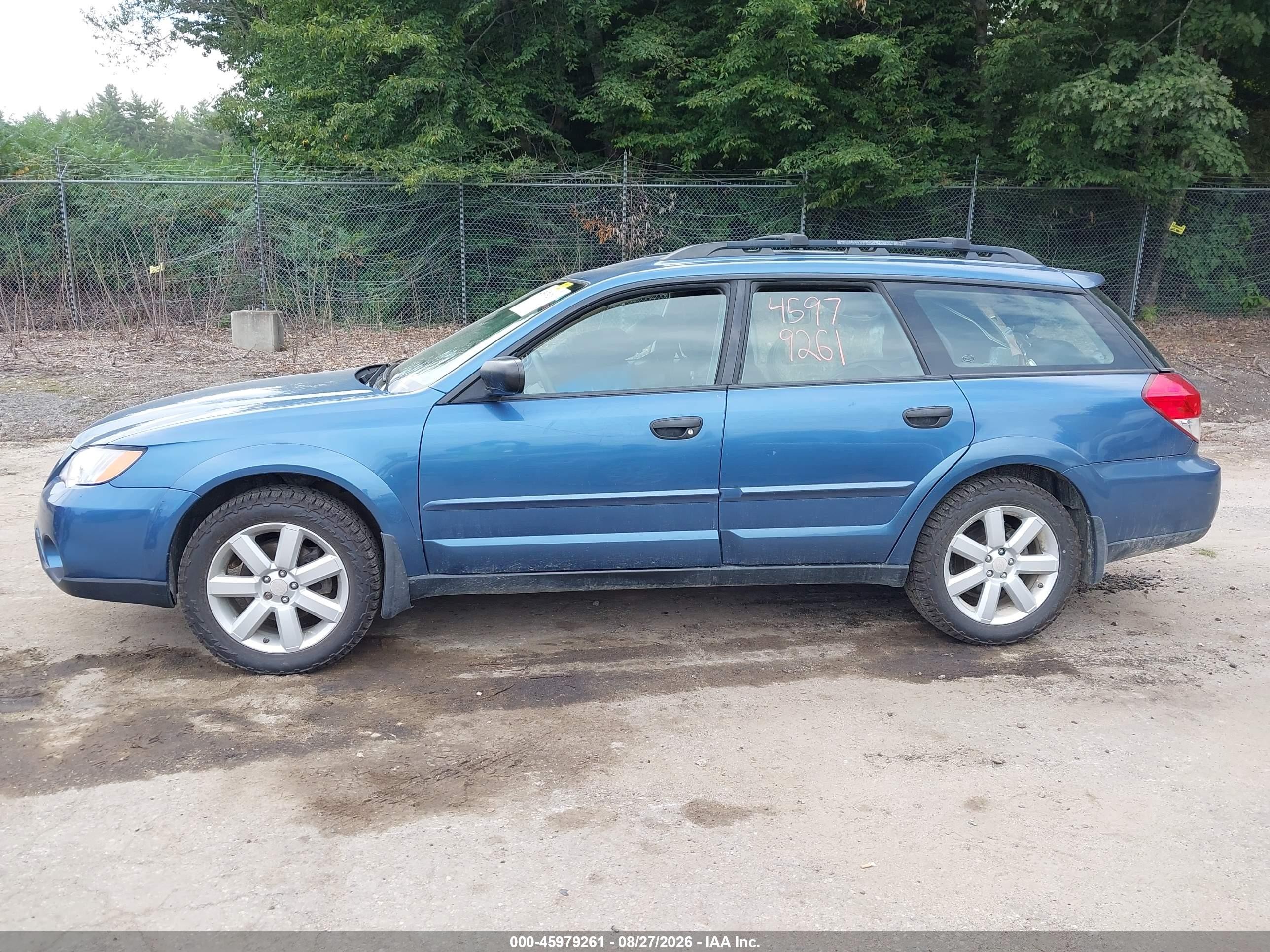 2008 Subaru Outback 2.5i/2.5i L.l. Bean Edition Blue vin: 4S4BP61C087330025