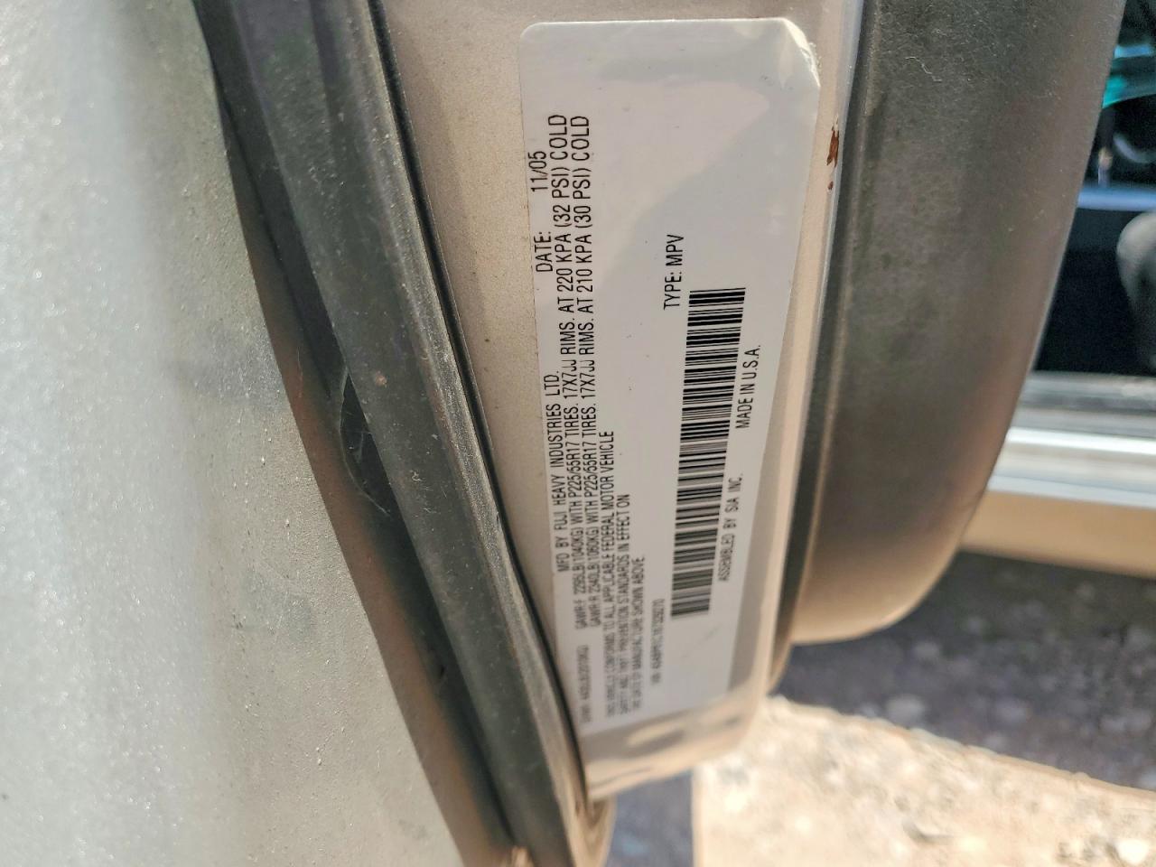 2006 Subaru Legacy Outback 2.5i Silver vin: 4S4BP61C167329270