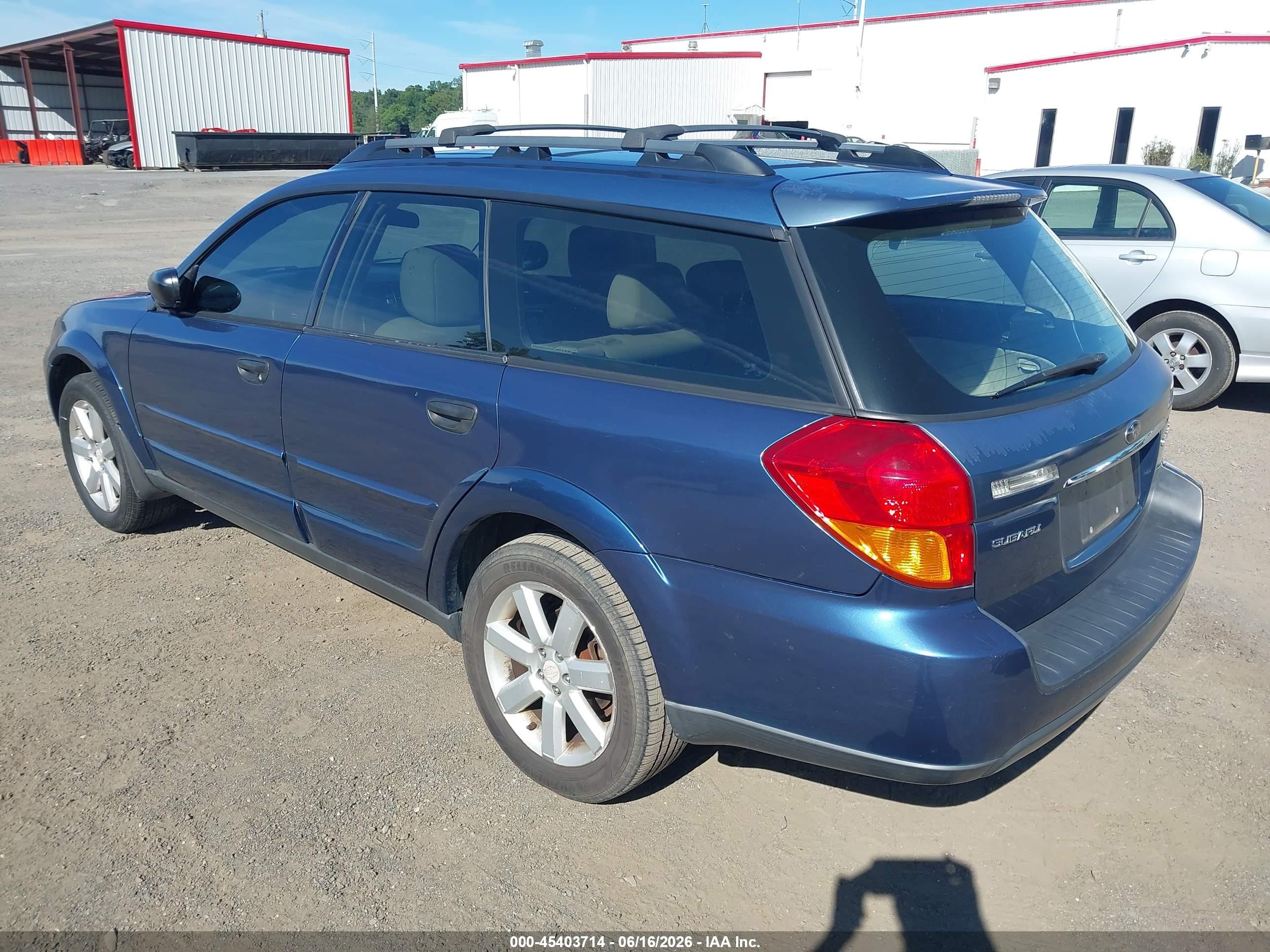 2007 Subaru Outback 2.5i Blue vin: 4S4BP61C177331067