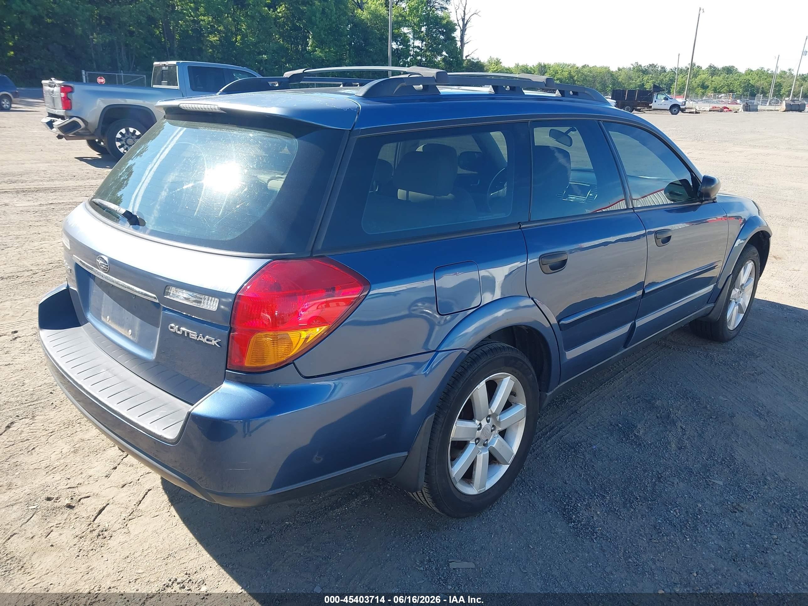 2007 Subaru Outback 2.5i Blue vin: 4S4BP61C177331067