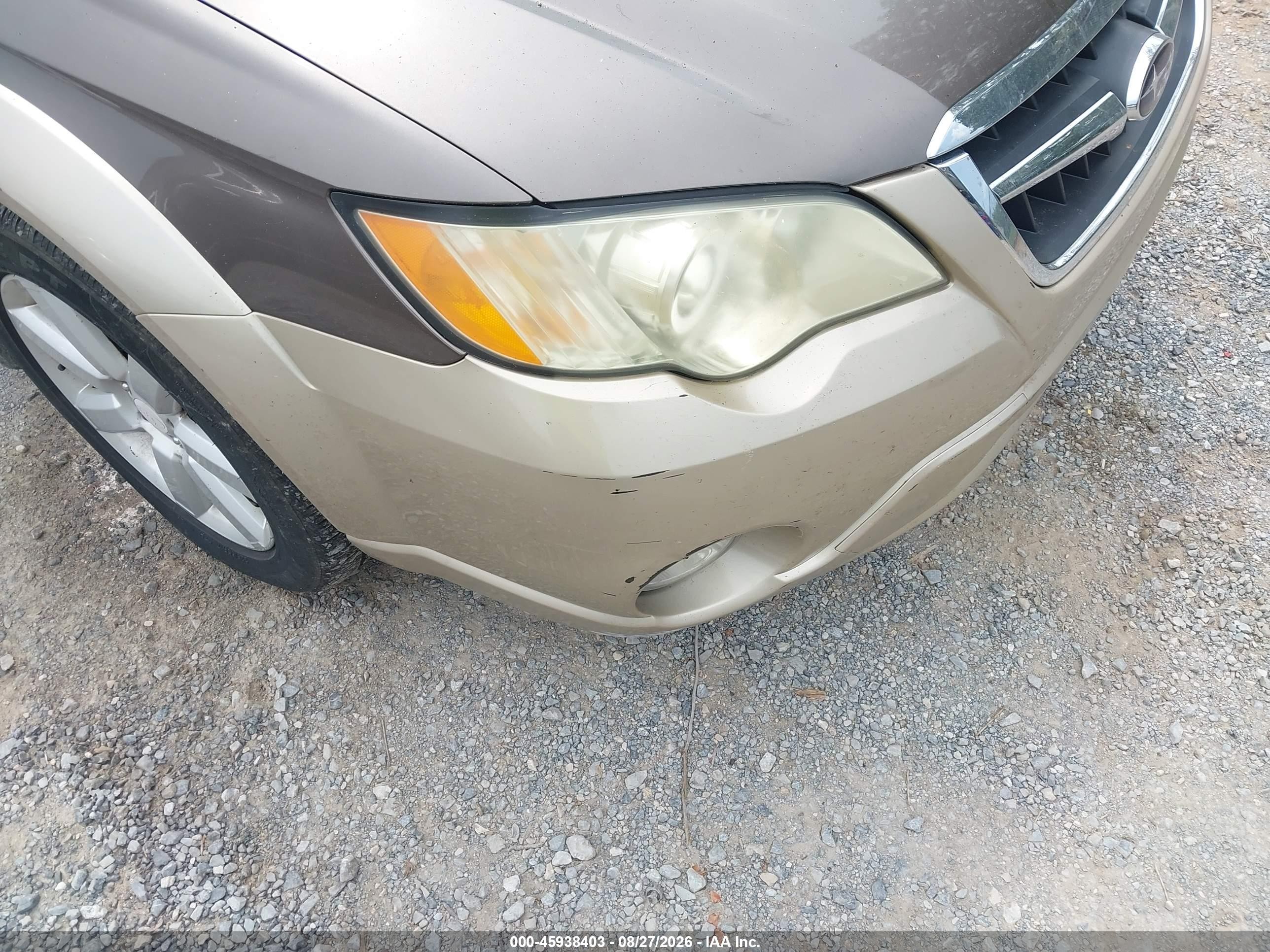 2008 Subaru Outback 2.5i/2.5i L.l. Bean Edition Gold vin: 4S4BP61C187314819
