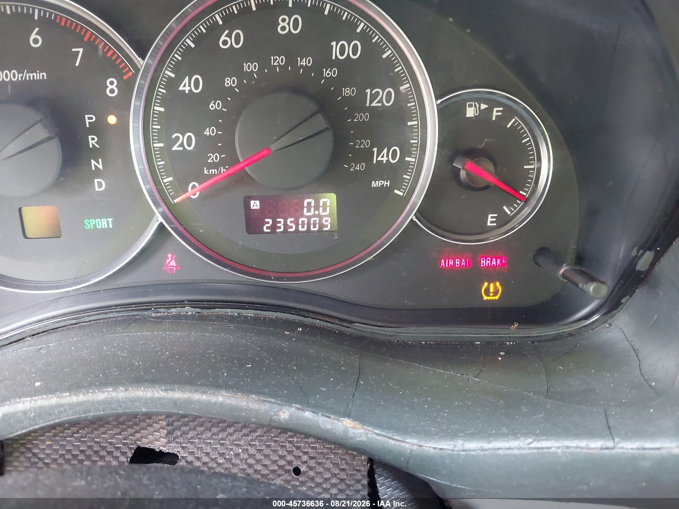 2009 Subaru Outback 2.5i Black vin: 4S4BP61C197319021