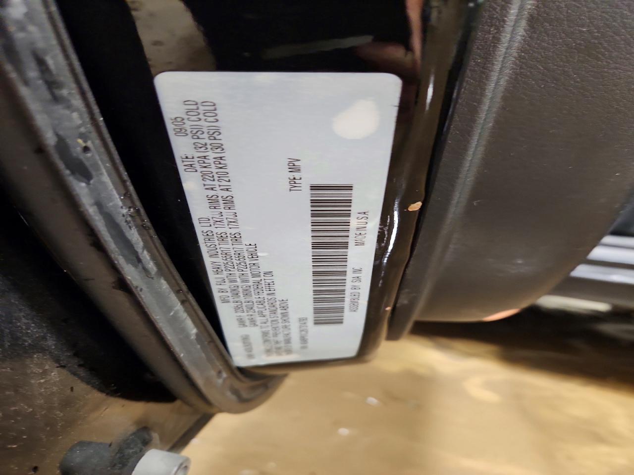 2006 Subaru Legacy Outback 2.5i Black vin: 4S4BP61C267314793