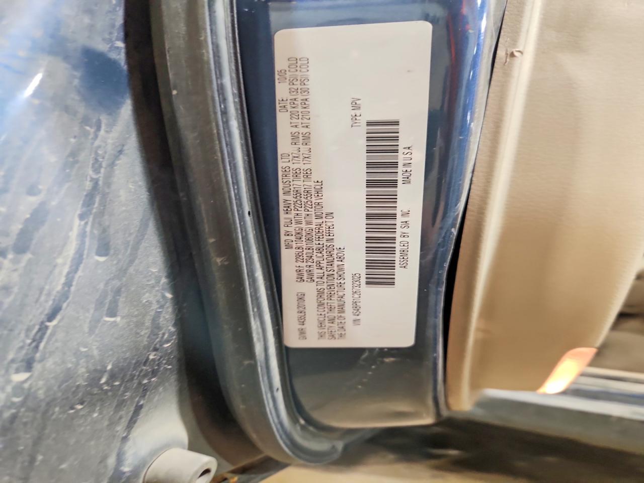 2006 Subaru Legacy Outback 2.5i Blue vin: 4S4BP61C267323025