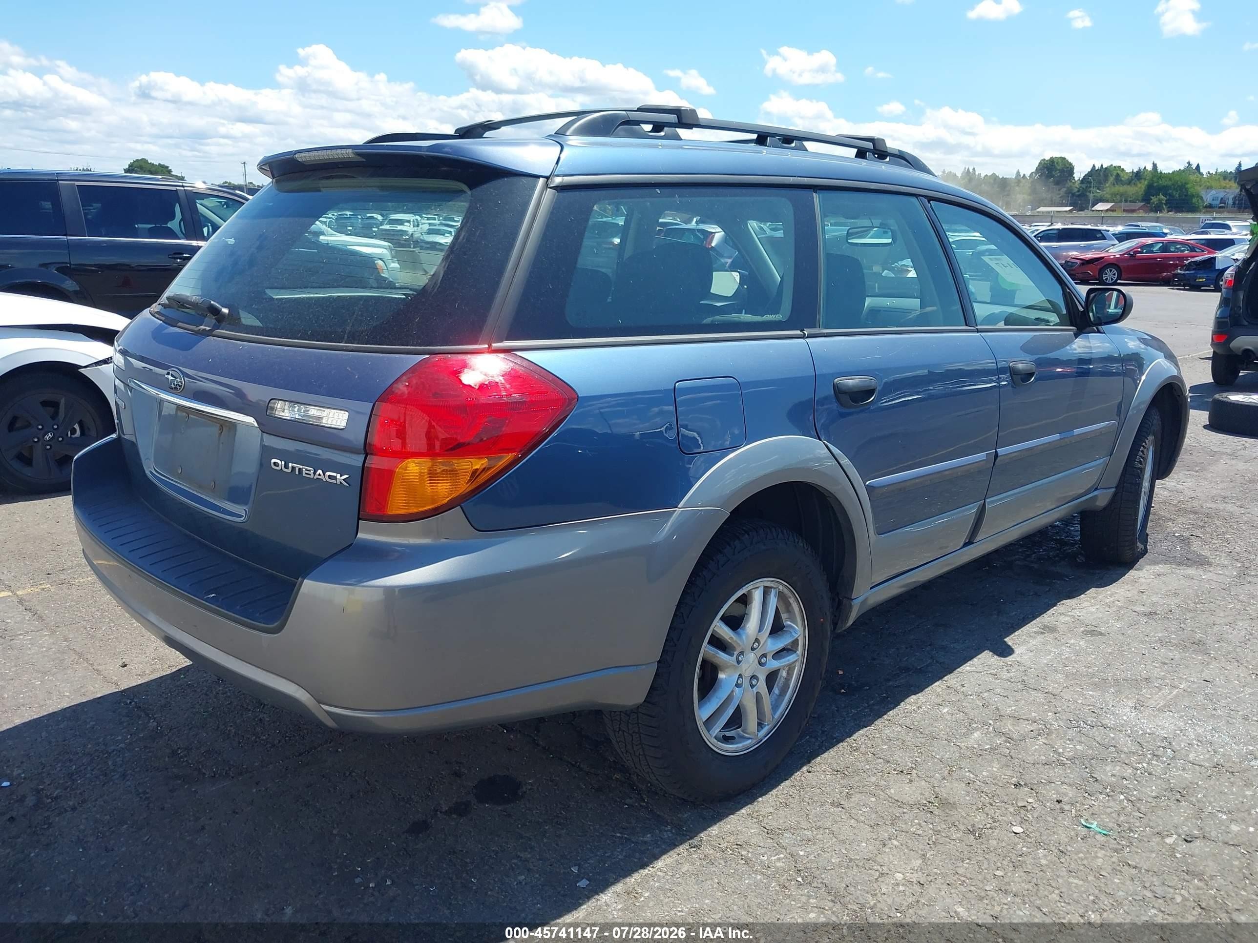 2006 Subaru Outback 2.5i Blue vin: 4S4BP61C267336437