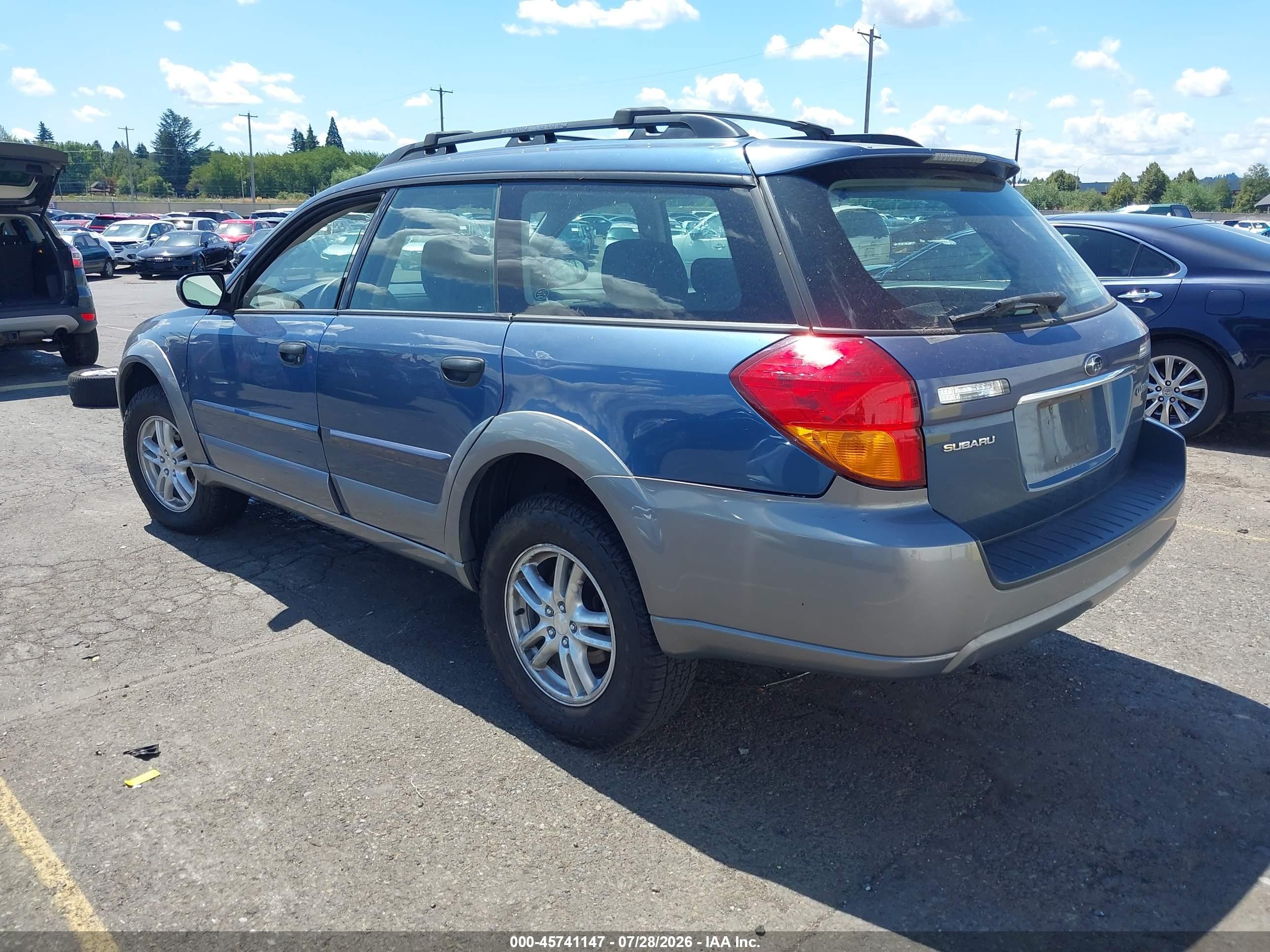 2006 Subaru Outback 2.5i Blue vin: 4S4BP61C267336437