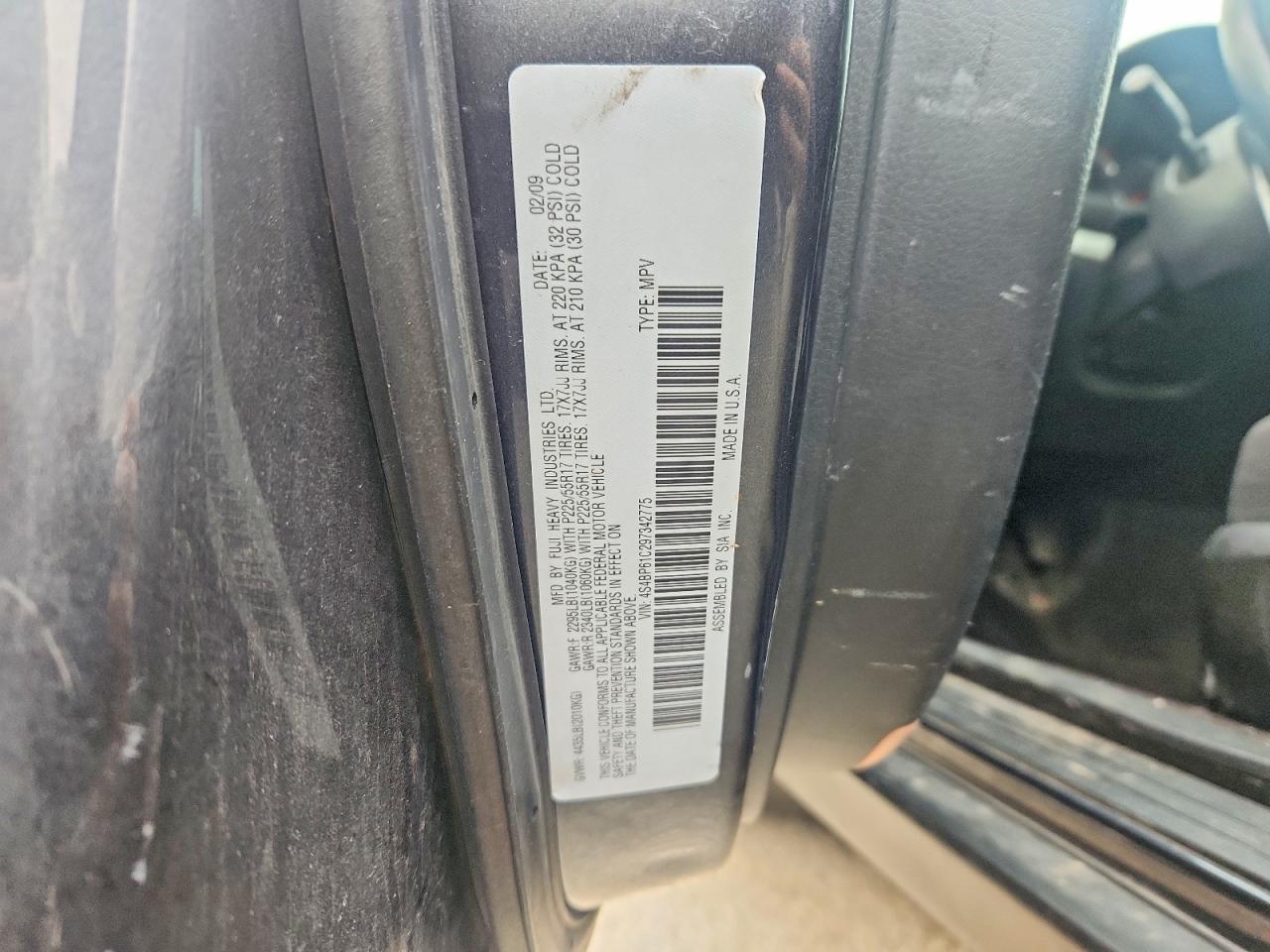 2009 Subaru Outback 2.5i Blue vin: 4S4BP61C297342775