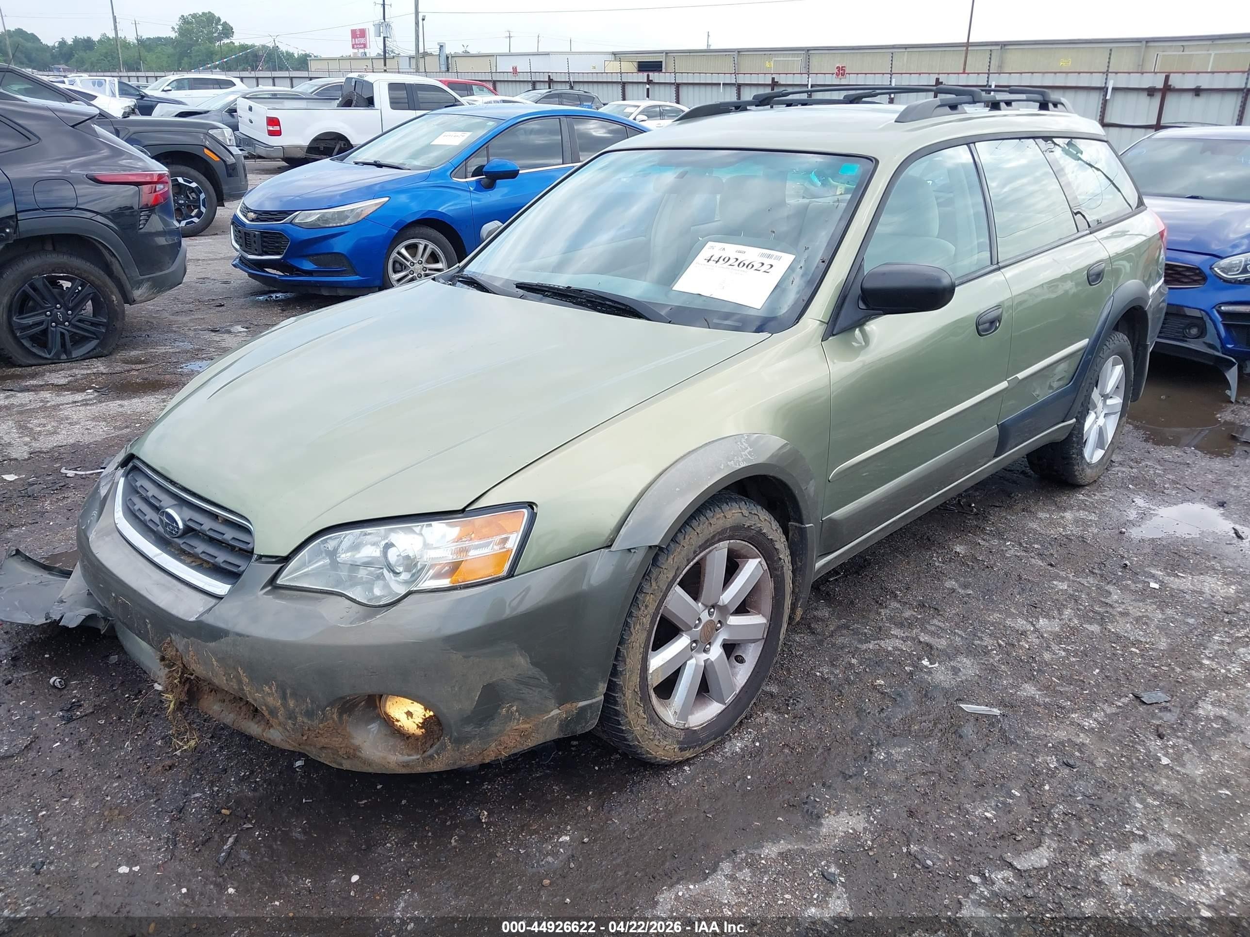 2007 Subaru Outback 2.5i Green vin: 4S4BP61C377305926