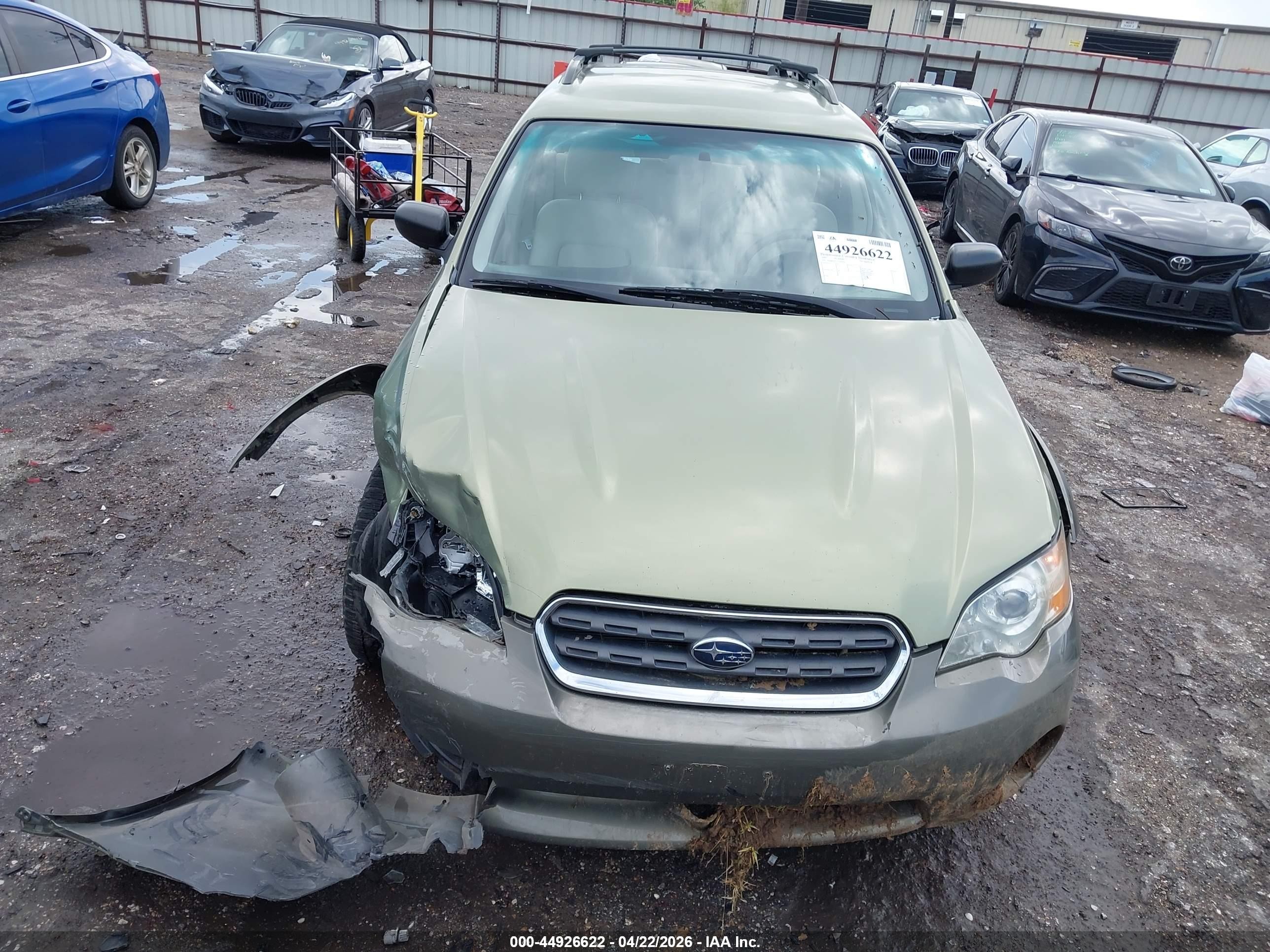 2007 Subaru Outback 2.5i Green vin: 4S4BP61C377305926