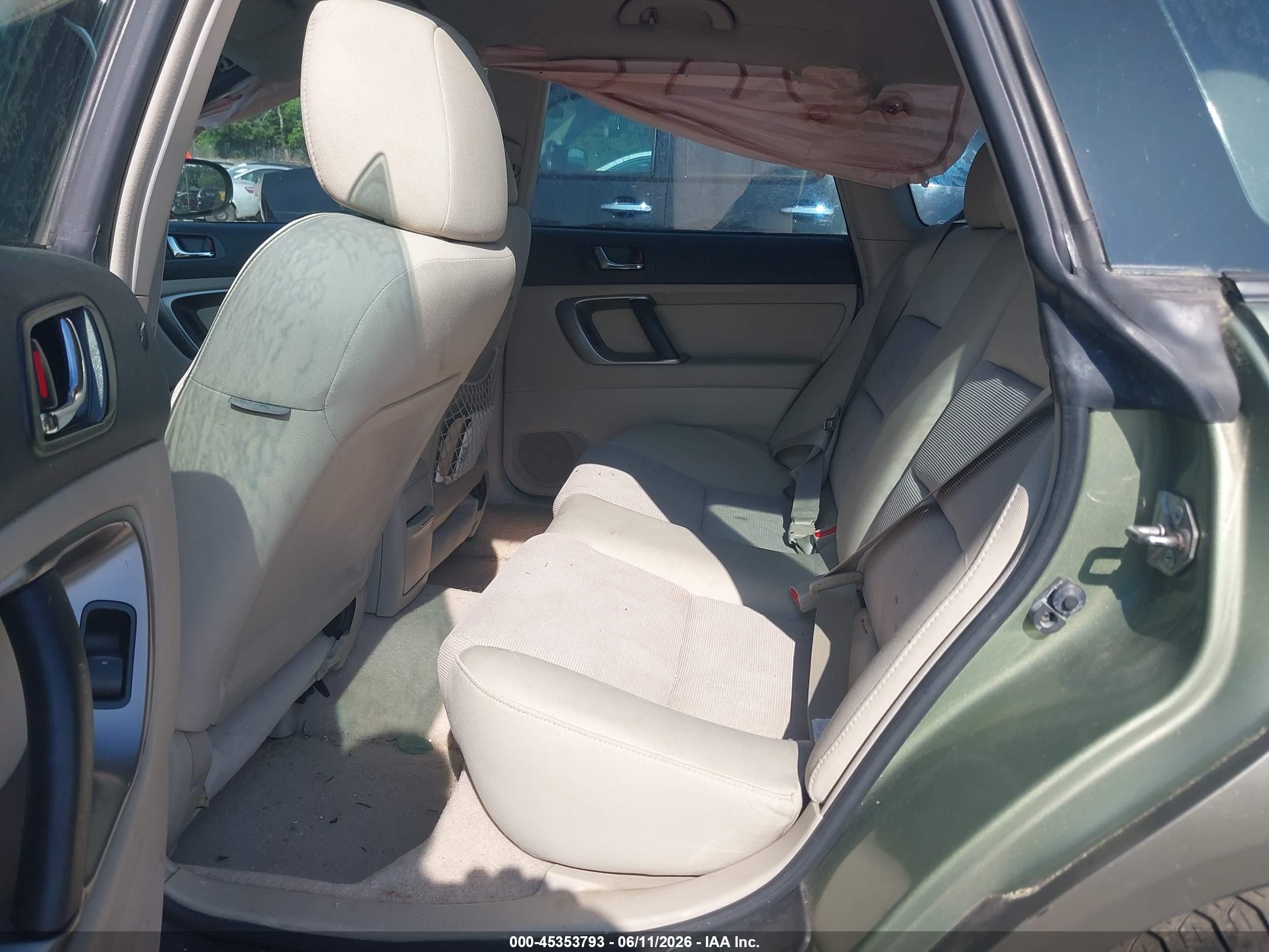 2007 Subaru Outback 2.5i Green vin: 4S4BP61C377325626
