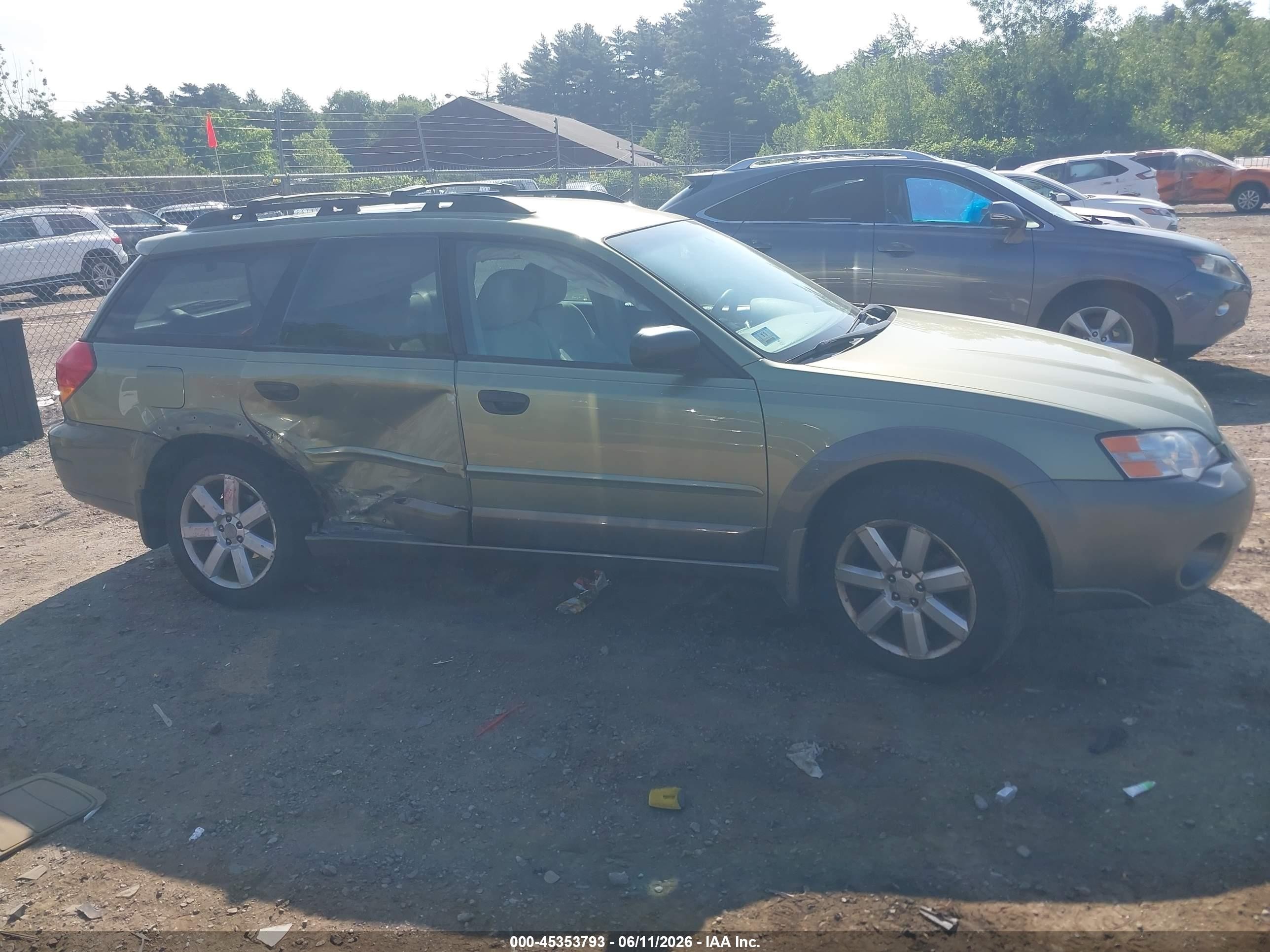 2007 Subaru Outback 2.5i Green vin: 4S4BP61C377325626