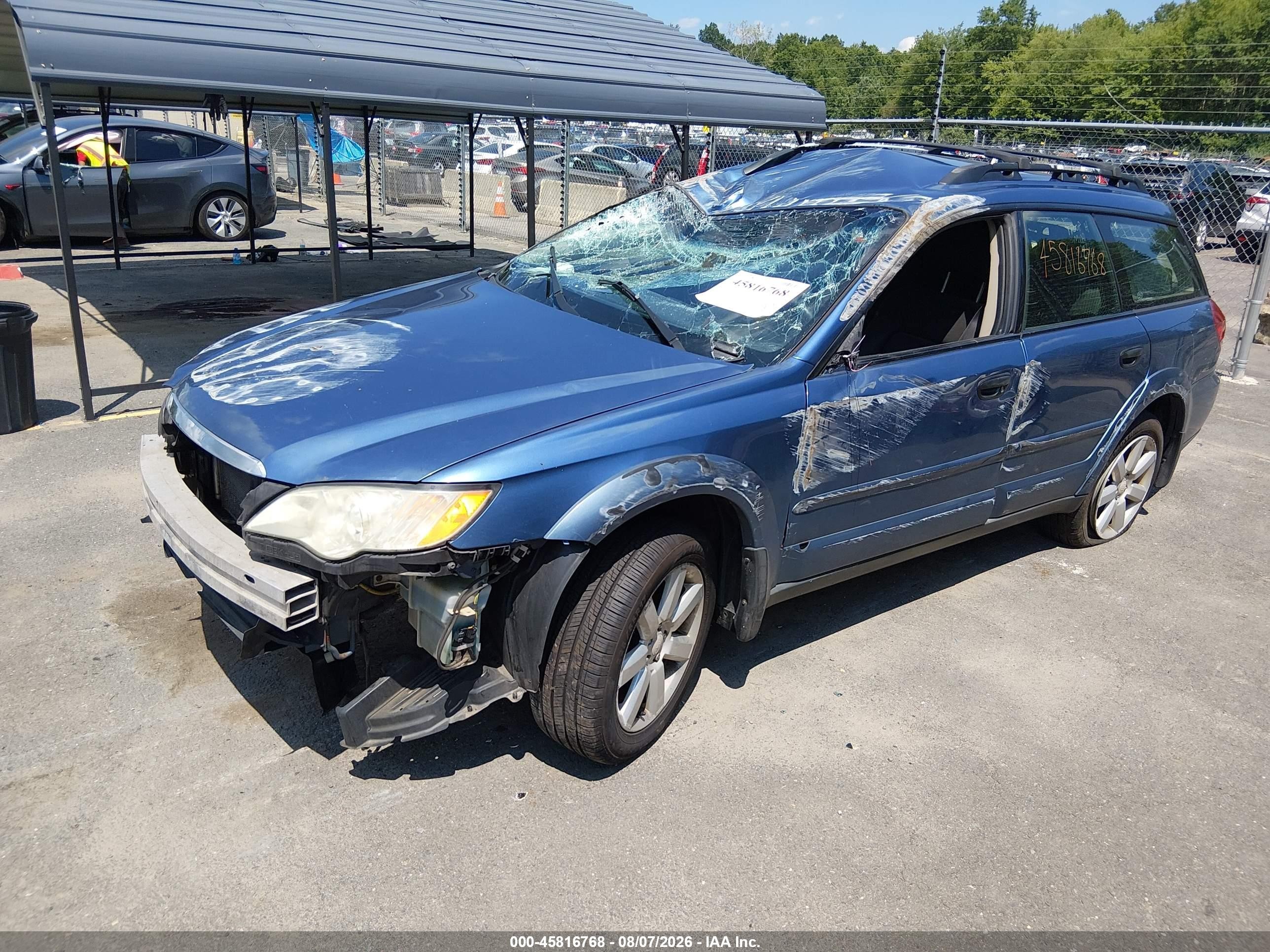 2008 Subaru Outback 2.5i/2.5i L.l. Bean Edition Blue vin: 4S4BP61C387349202