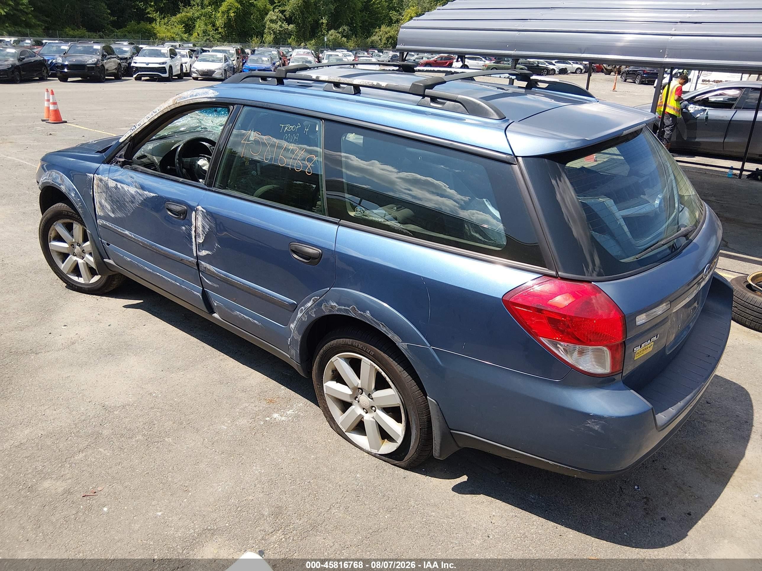 2008 Subaru Outback 2.5i/2.5i L.l. Bean Edition Blue vin: 4S4BP61C387349202
