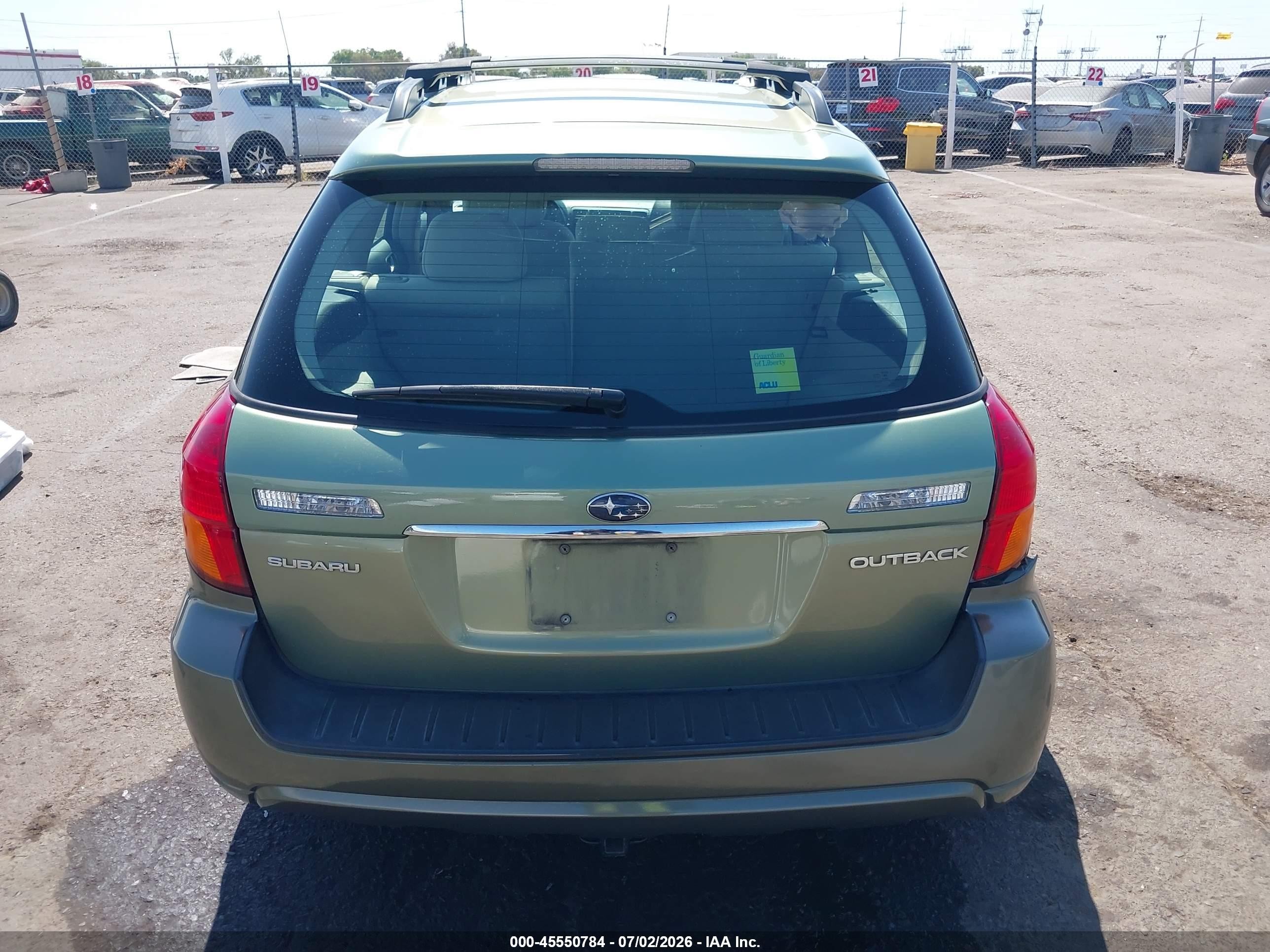2007 Subaru Outback 2.5i Green vin: 4S4BP61C476321767